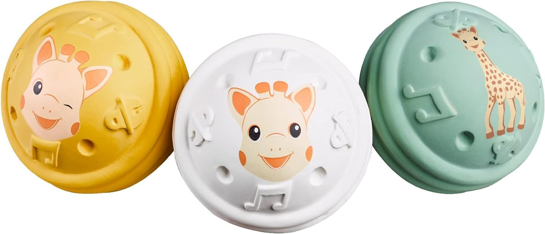 Sophie La Girafe - Musical Balls - 3 Sound Stimuli - 100% Natural Rubber - Auditory Stimulation - Cause & Effect Understanding - Age: 3 M + image number 5