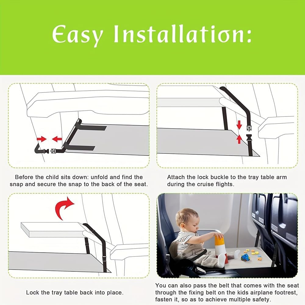 Poemtian Portable Children'S Airplane Footrest Kids Travel Bed Toddler Airplane Seat Extender Aircraft Pedals Foldable Design image number 1
