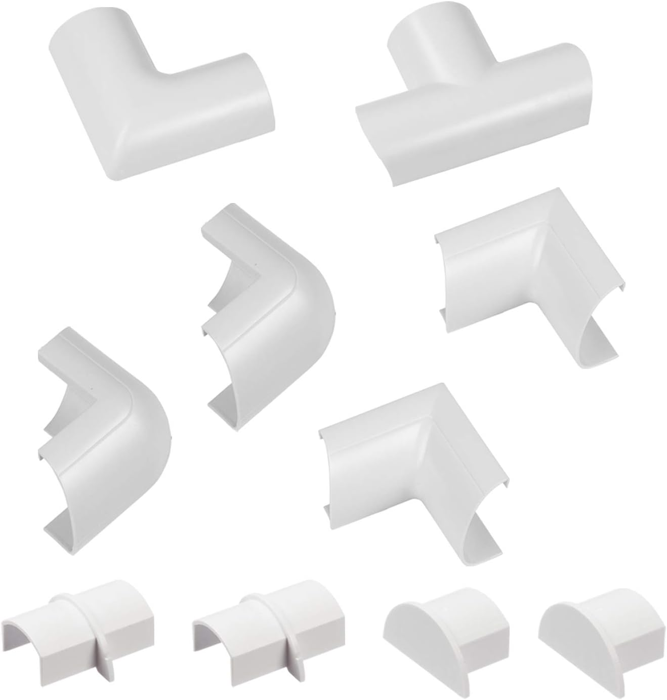 D-Line Mini Cable Trunking Clip-Over Accessory Multipack | Join Multiple Lengths of 30X15Mm Mini Cable Cover | 10 Piece Electrical Trunking Accessory Multipack - White image number 4