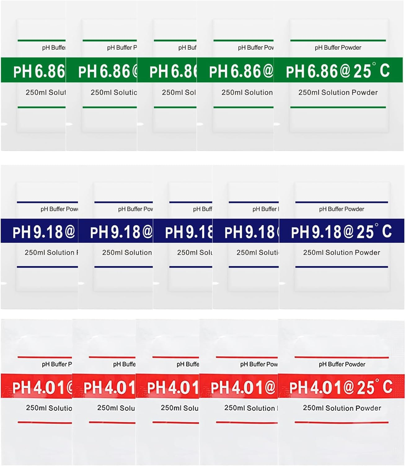 Ph Meter Buffer Solution Powder, 15 Pack, Ph 6.86/4.01/9.18, Ph Buffer Powder for Precise and Easy Ph Tester Calibration for Precise and Easy PH Calibration image number 4