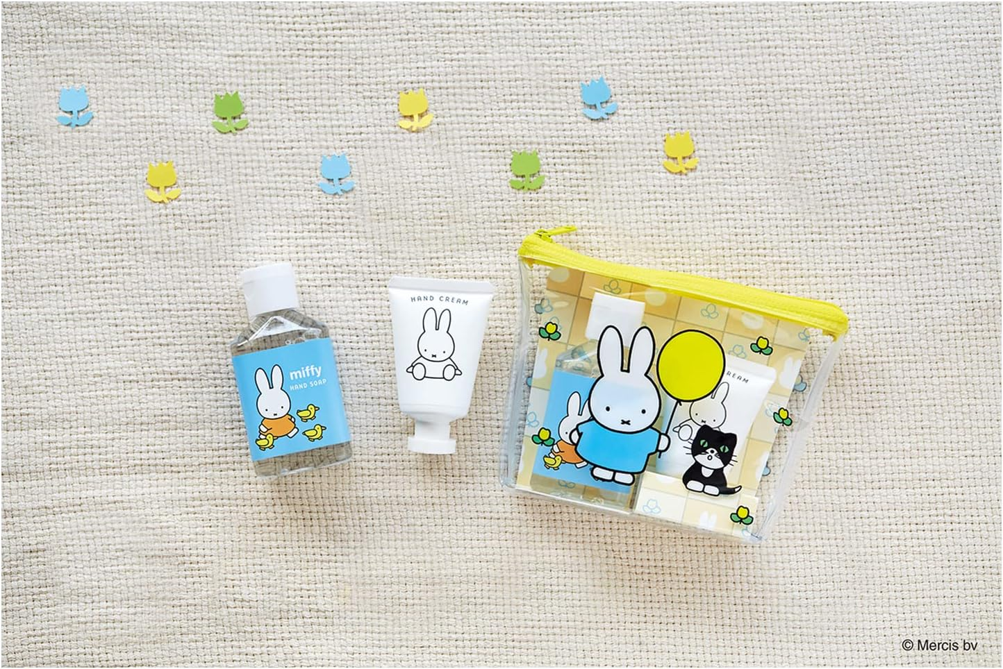 Global Product Planning Miffy Mini Hand Soap and Hand Cream Set (Present, Gift, Women, Men, Popular, Thank You, Birthday, White Day Pouch) image number 3