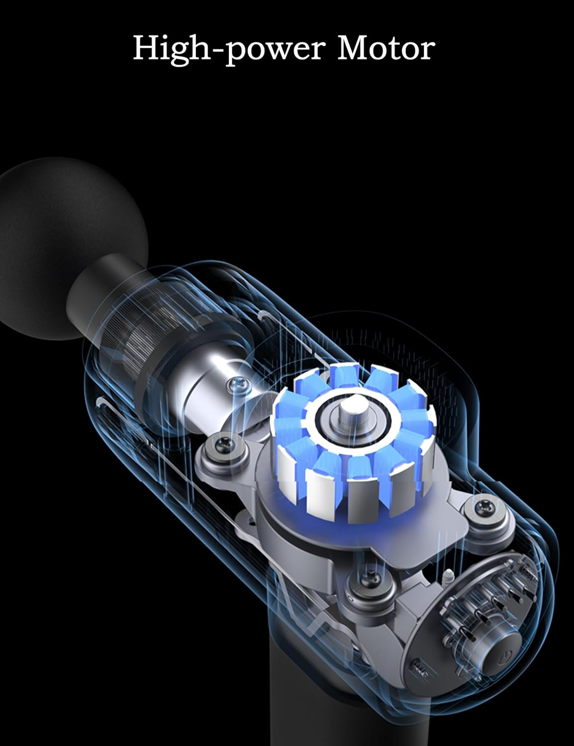 Massage Gun Deep Tissue, 99 Speeds Handheld Muscle Percussion Massager, 8 Massage Heads LCD Touch Screen, Portable Electric Back Massager with Carry Case for Muscle Pain Relief image number 6