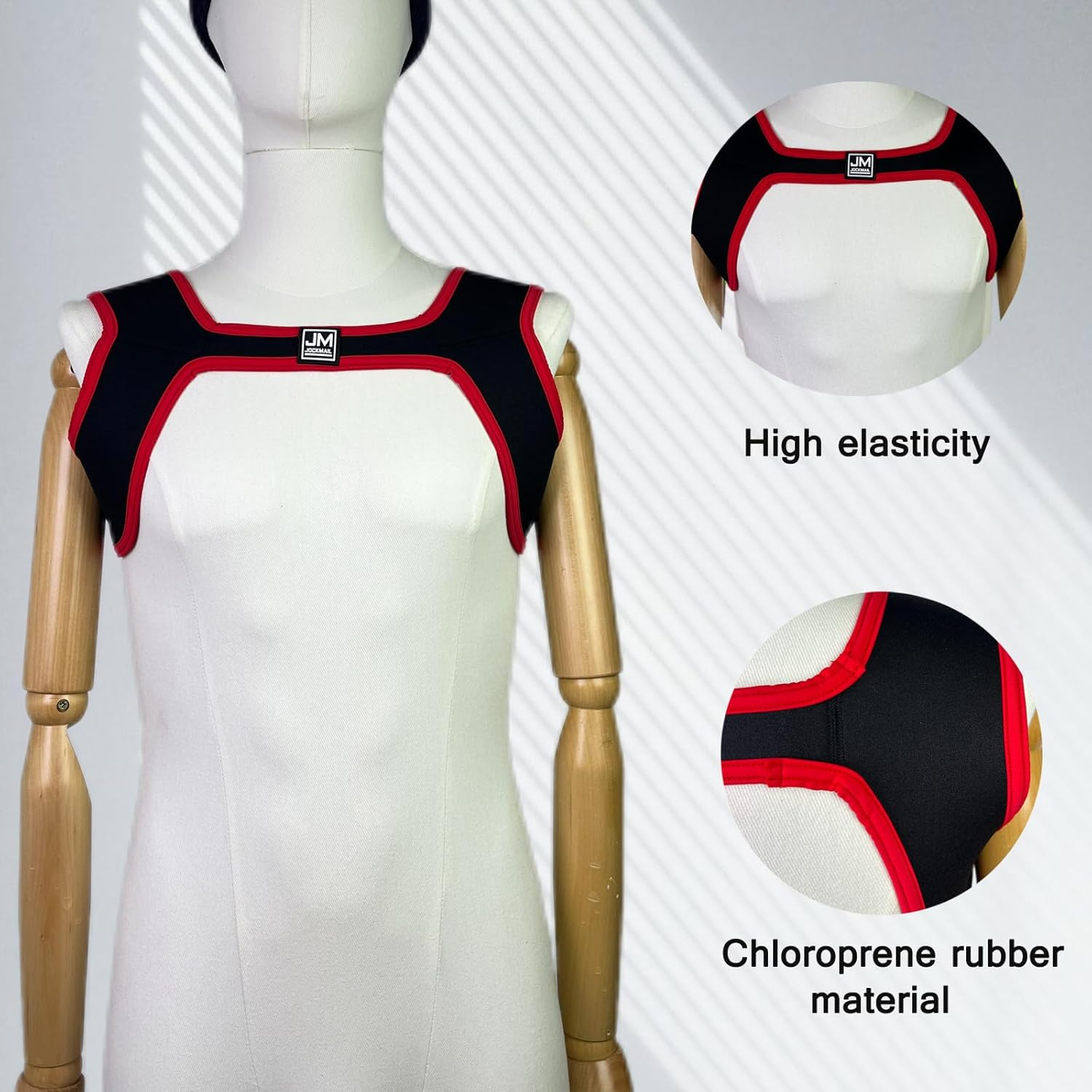 JOCKMAIL Men'S Harness Belt Elastic Shoulder Strap Mens Neoprene Harness Mens Crop Top Chest Muscle Harness image number 2