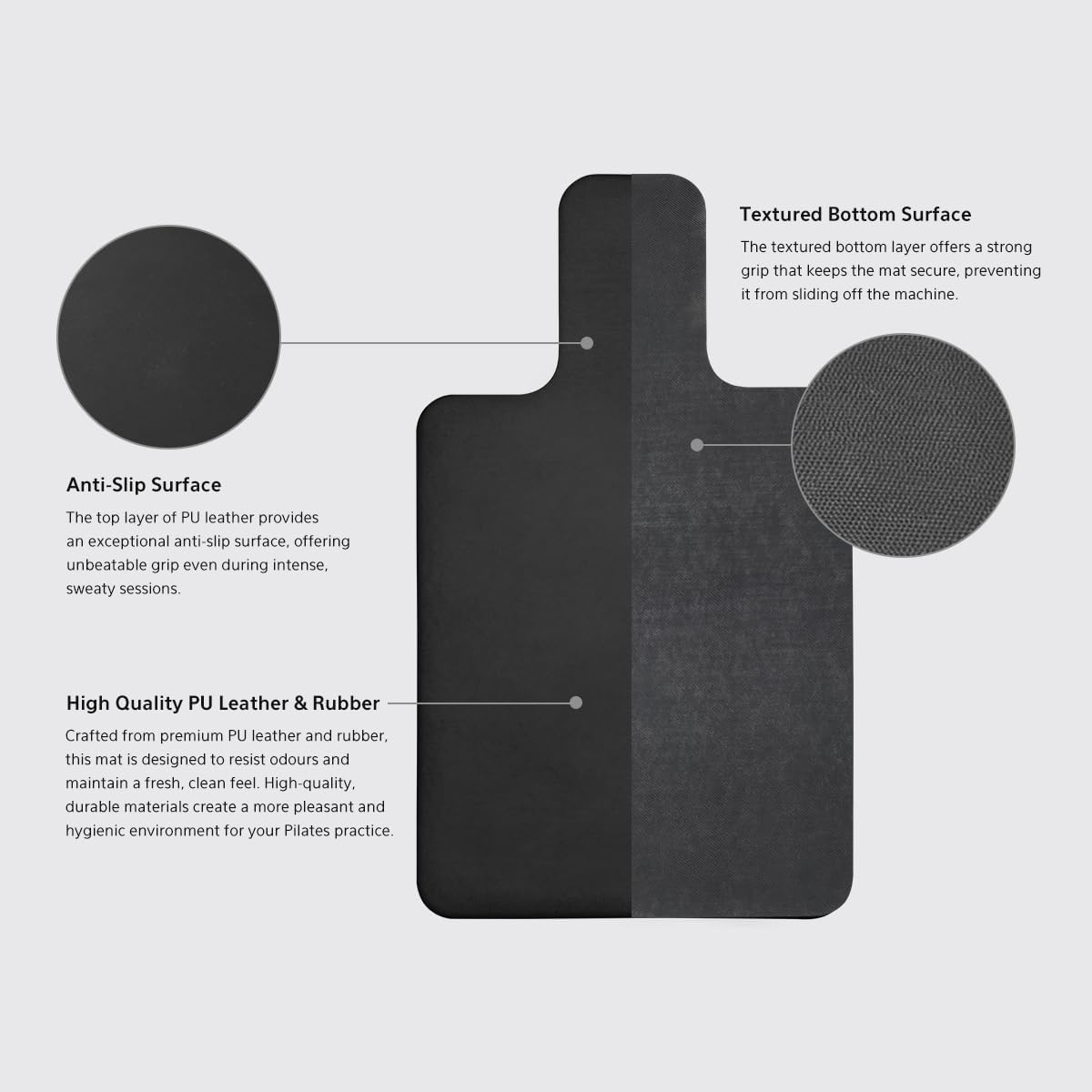 Lifespan Fitness Pilates Reformer anti Slip Mat - Black