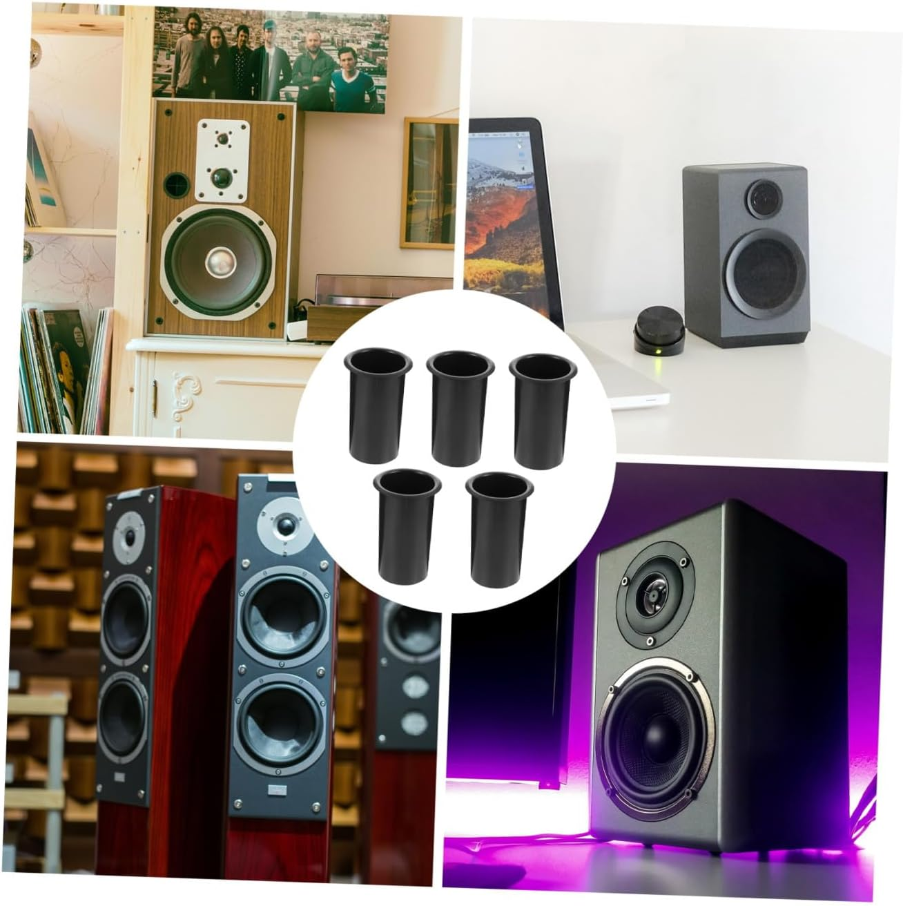 Angoily 5 PCS Plastic Subwoofer Port Tubes Speaker Air Outlet Replacement Bass Reflex Tubes for Speaker Boxes Easy Install Wear-Resistant image number 4