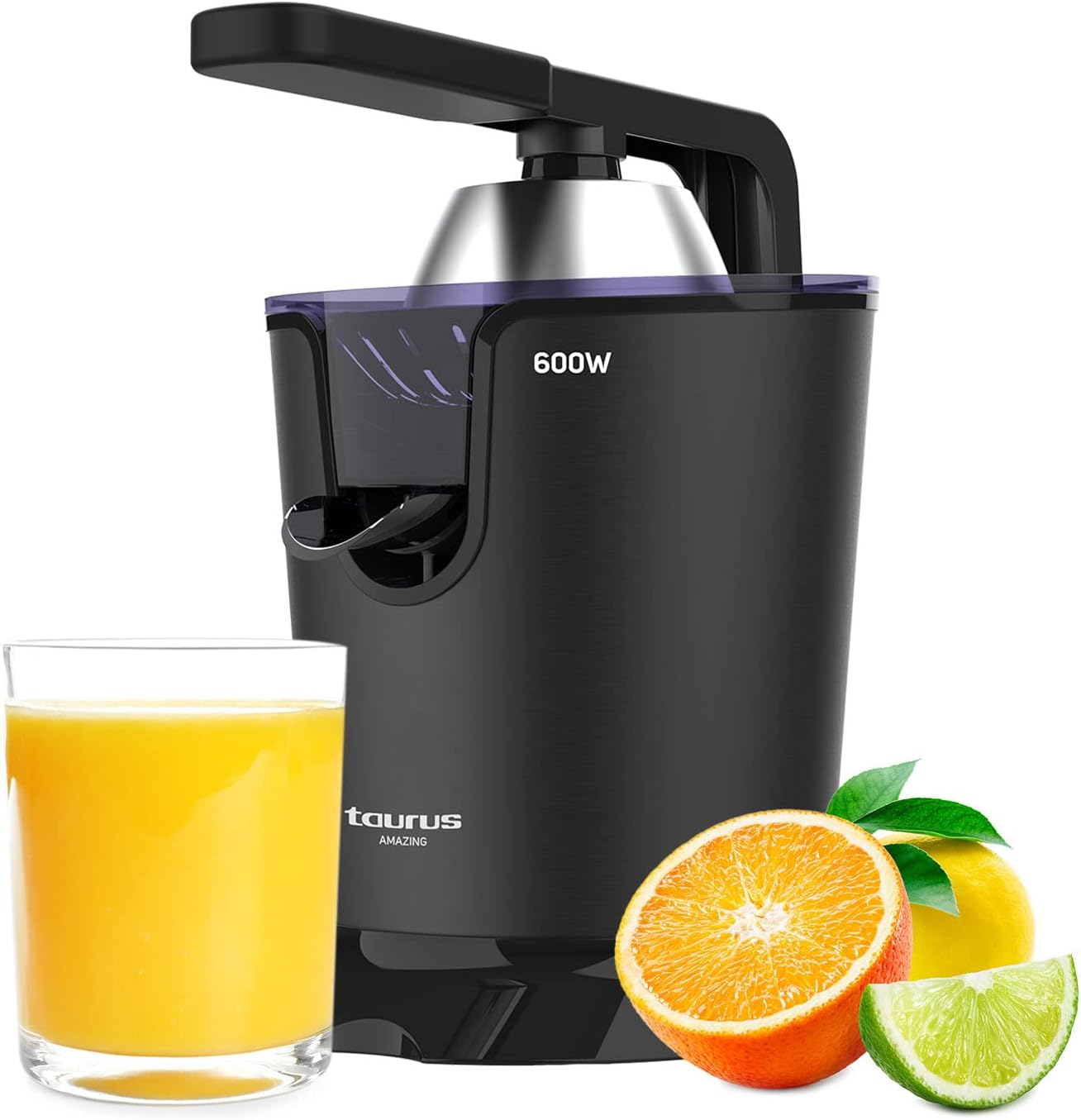 Taurus Amazing SQ601X Electric Lever Press 600W Professional AC Motor 0.65L Container 2 Cones for All Citrus Fruits image number 3