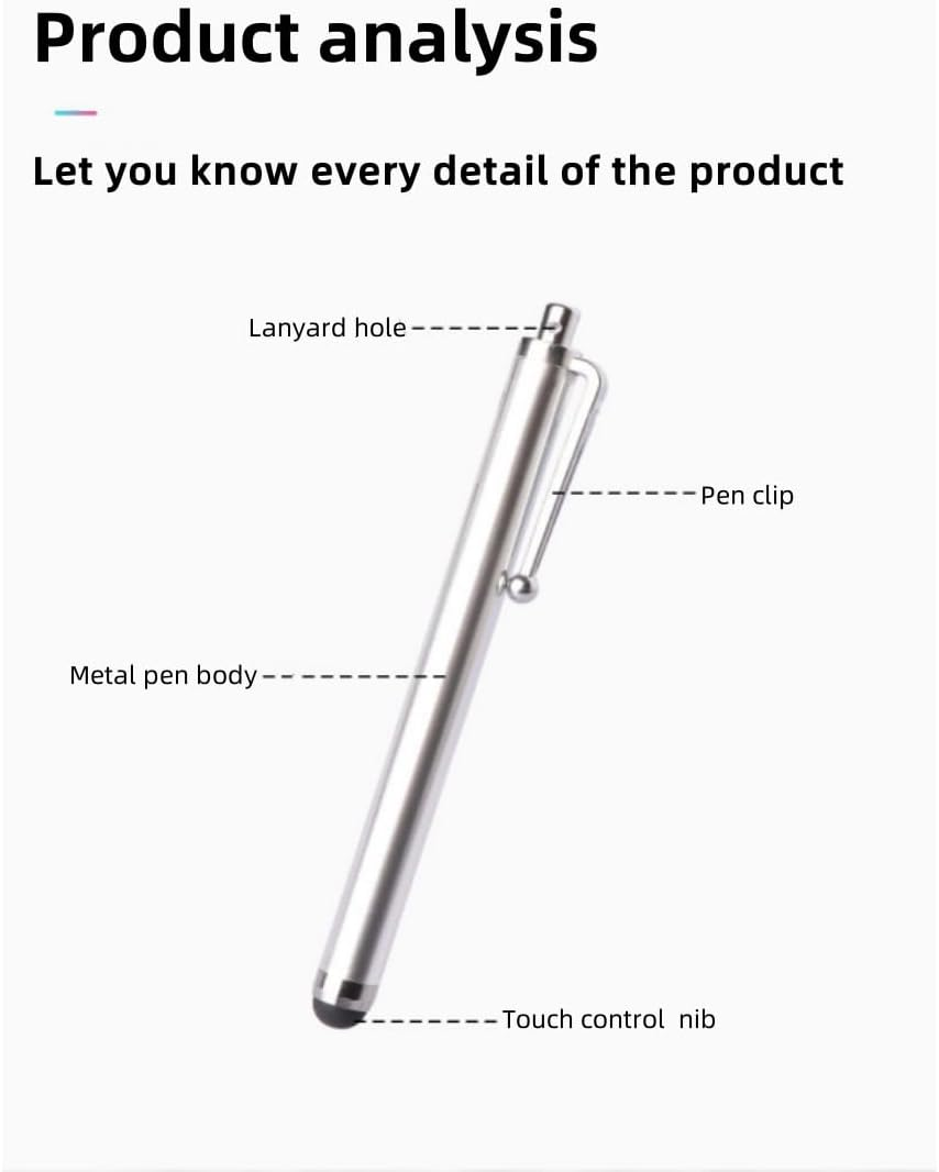 Stylus Pens for Touch Screens, 10 Pack Stylus Pen for Ipad Iphone Android Chromebook Tablets and More Capacitive Touchscreen Devices High Sensitivity & Precision No Scratches Rubber Tips Stylist image number 2