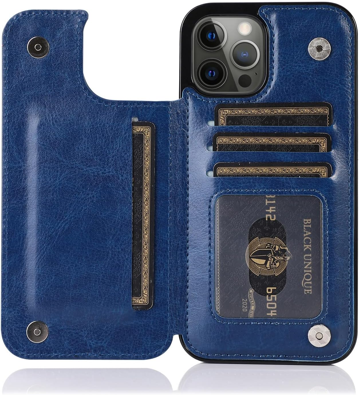 Wallet Case for Iphone 7/8,For Iphone SE 2020/SE 5G 3Rd Gen Case[Double Magnetic Clasp Durable Shockproof Cover] with Card Holders PU Leather Kickstand Card Slots-Blue