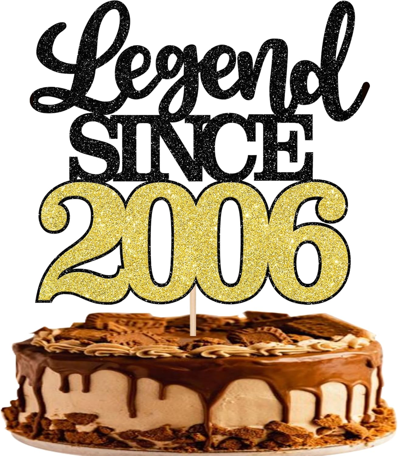 1 Pack Legend since 1976 Cake Topper Glitter Happy 50Th Birthday Cake Pick 50 Fabulous Cake Decorations for Cheers to 50Th Birthday Wedding Anniversary Party Supplies