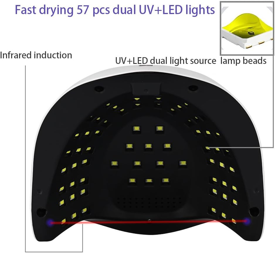 220W UV LED Nail Lamp,57 Lamp Gel Nail Polish Kit with UV Light for Nails,Profesional UV LED Nail Lamp with LCD Touch Display Screen and 4 Timer Settings image number 1