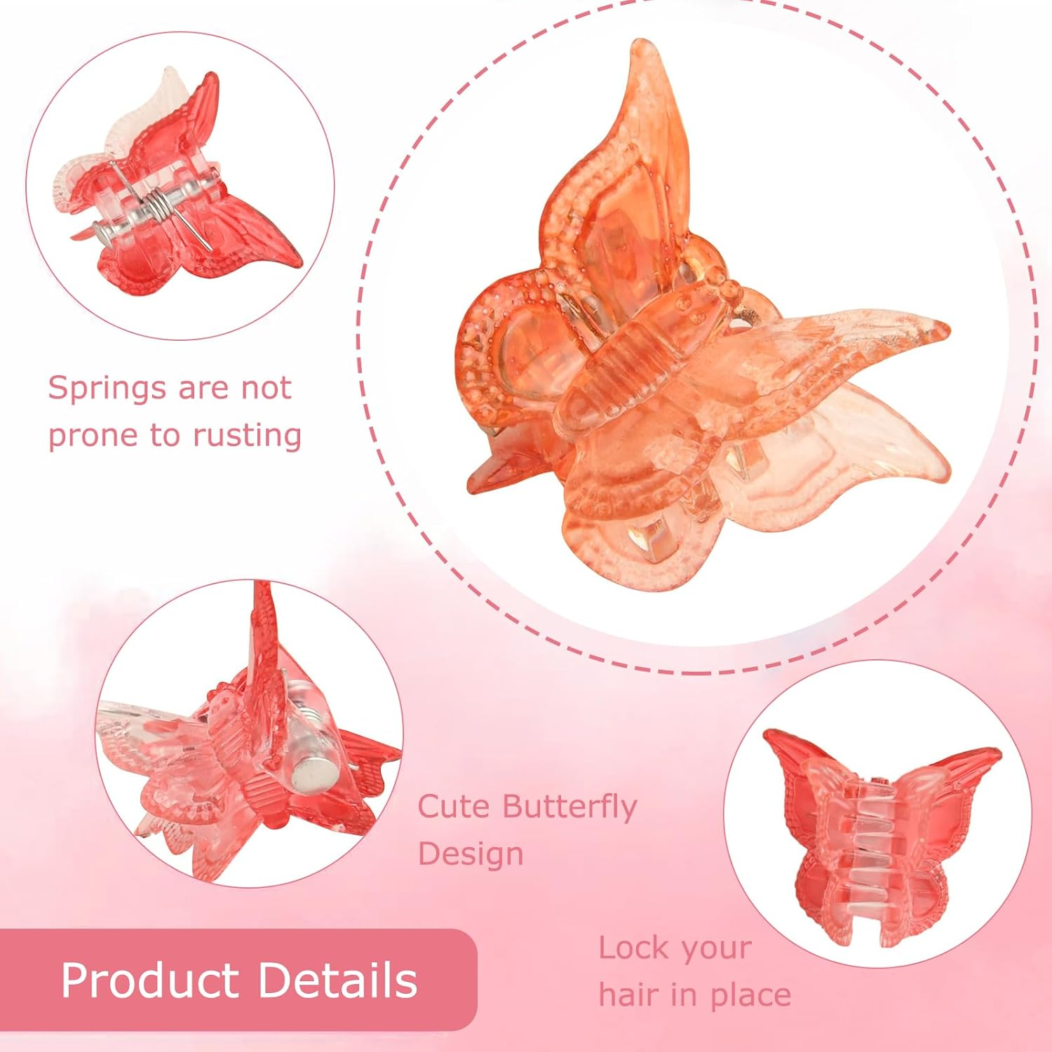 DHWEKU 30 Pieces Butterfly Hair Clips, Mini Butterfly Hair Clips for Girls, Butterfly Hair Clips, Small Butterfly Hair Clips for Women and Girls (Multicolor) image number 5