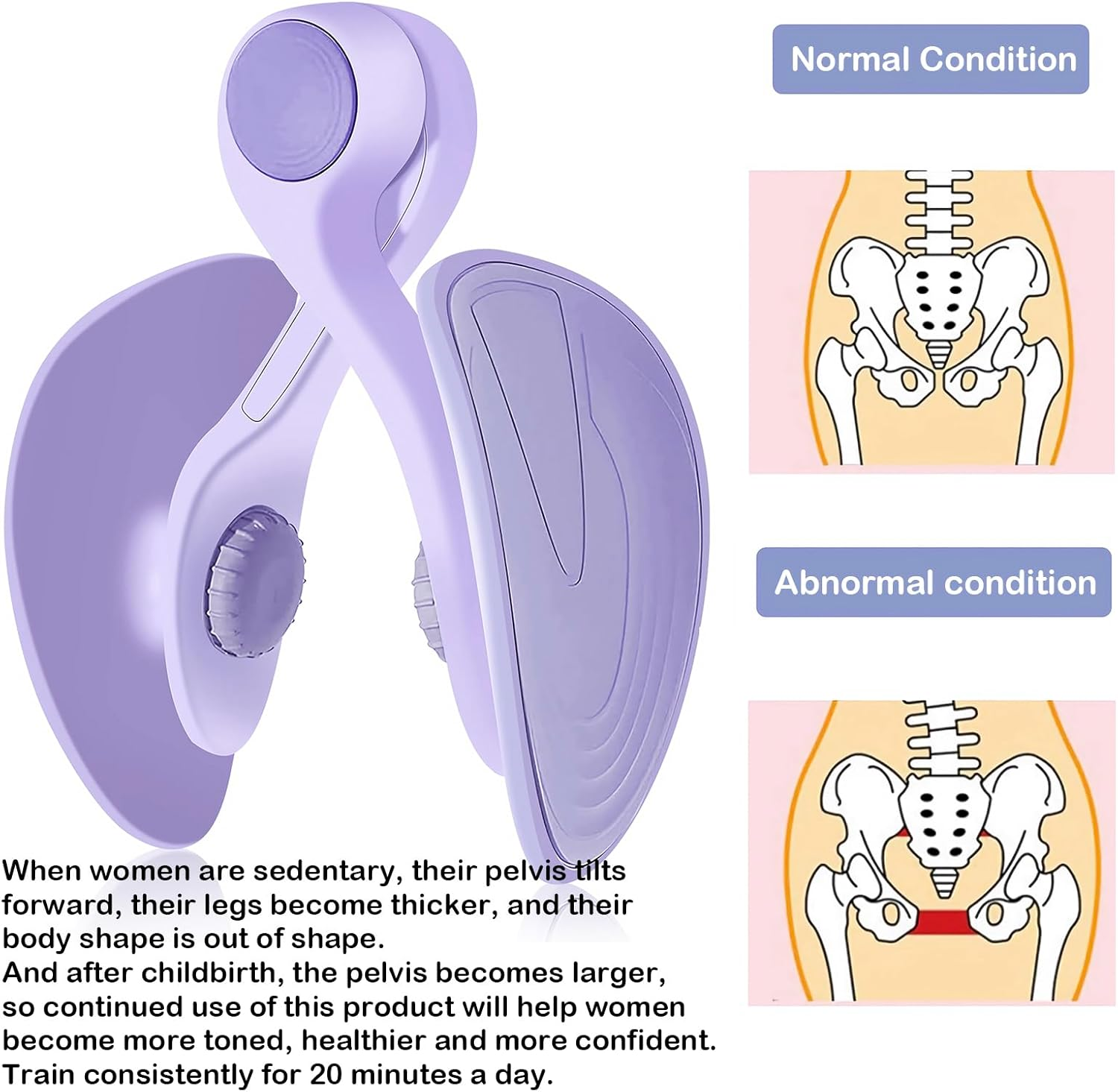 Amtake Thigh Master Pelvic Floor Hip Trainer Kegel Exerciser, Inner Thigh Exercise Workout Equipment for Women, Inner Thigh Trimmer, Toner Workout