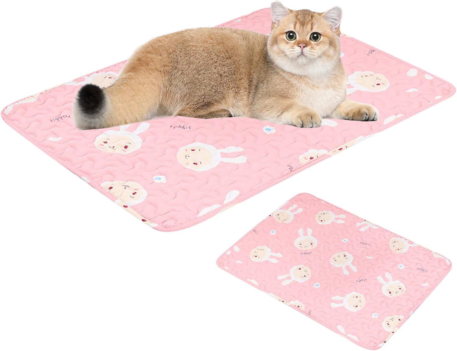 2 Pcs Washable Pee Pads for Dogs,Reusable Dog Training Pads Non-Slip Puppy Pads,Ultra-Absorbent Dog Whelping Pads for Playpen Travel Crate Training (50*70 Cm, Pink) image number 1