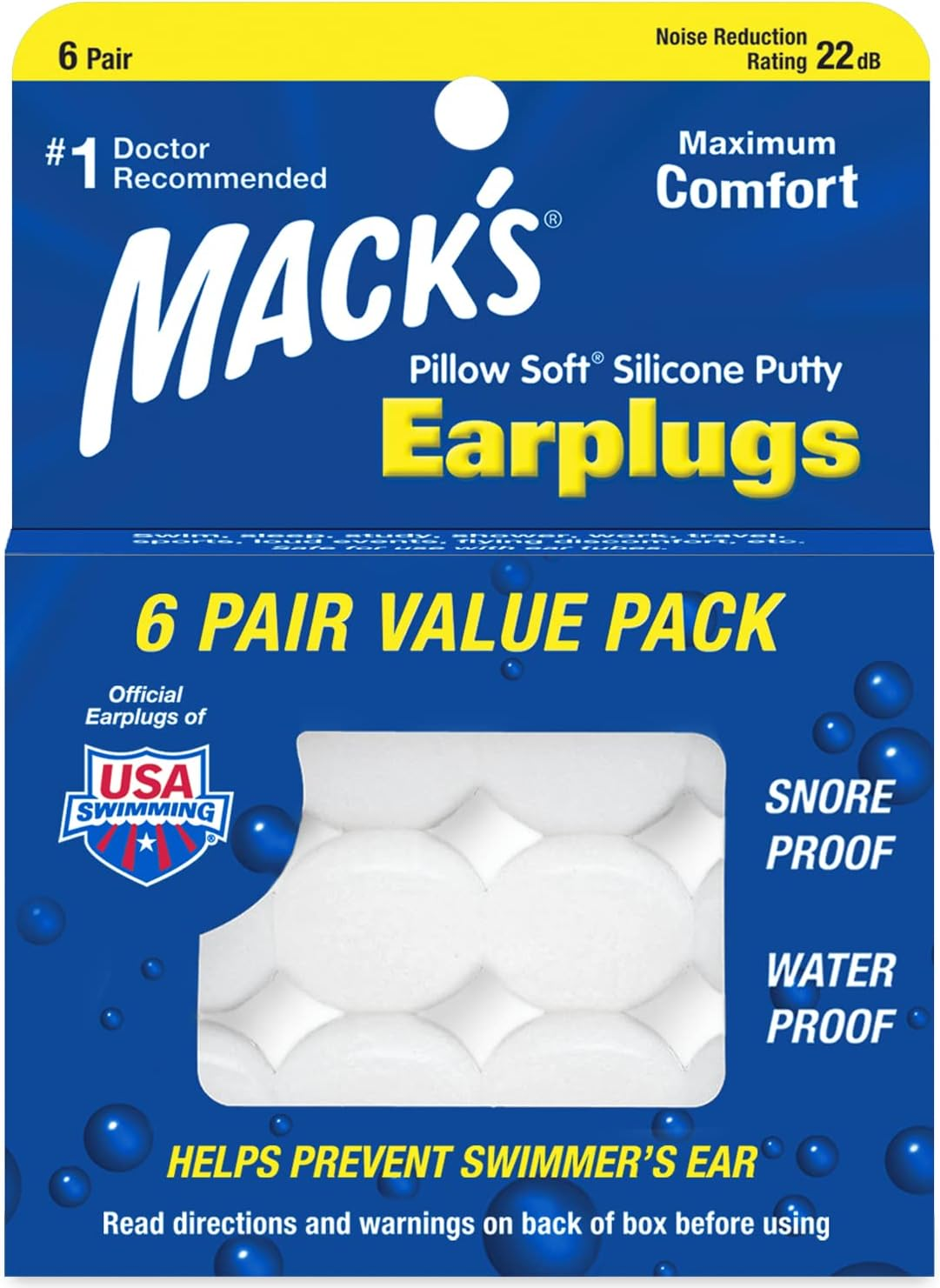 Mack'S Pillow Soft Earplugs White , 6 Pair