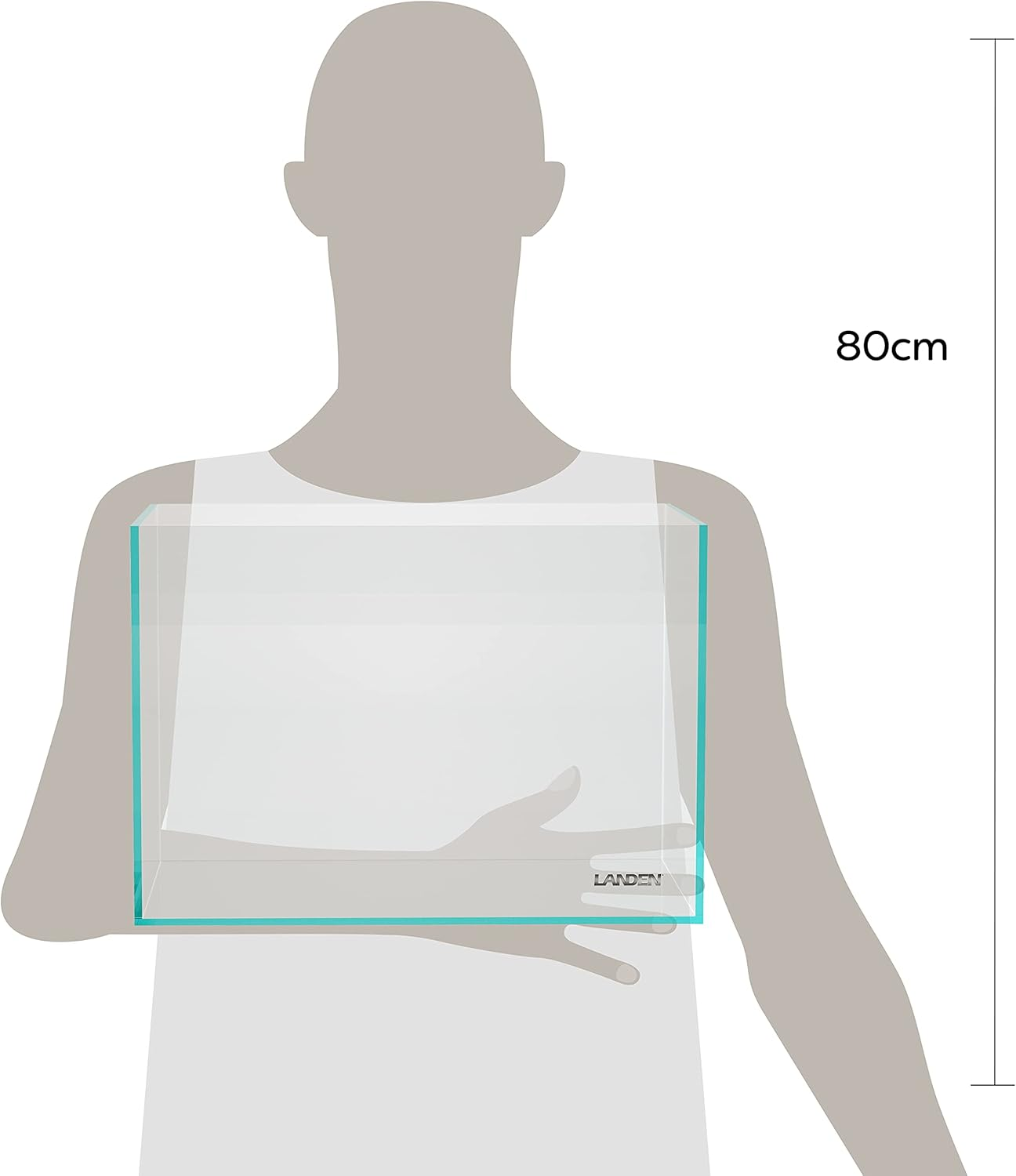 LANDEN 36N 5 Gallon Rimless Low Iron Aquarium Tank, W14.2&times;D8.7&times;H10.2 In(36X22X26Cm) 5Mm Thickness with Black Nano Foam Leveling Mat Included