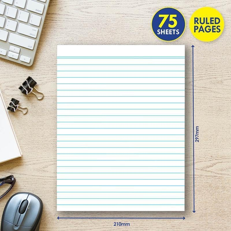 LEDON Office Legal Pads Ruled 3Pk, A4 Size Writing Note Pads, Lined Notepad Notebook Paper for Business, School, College, Office image number 3