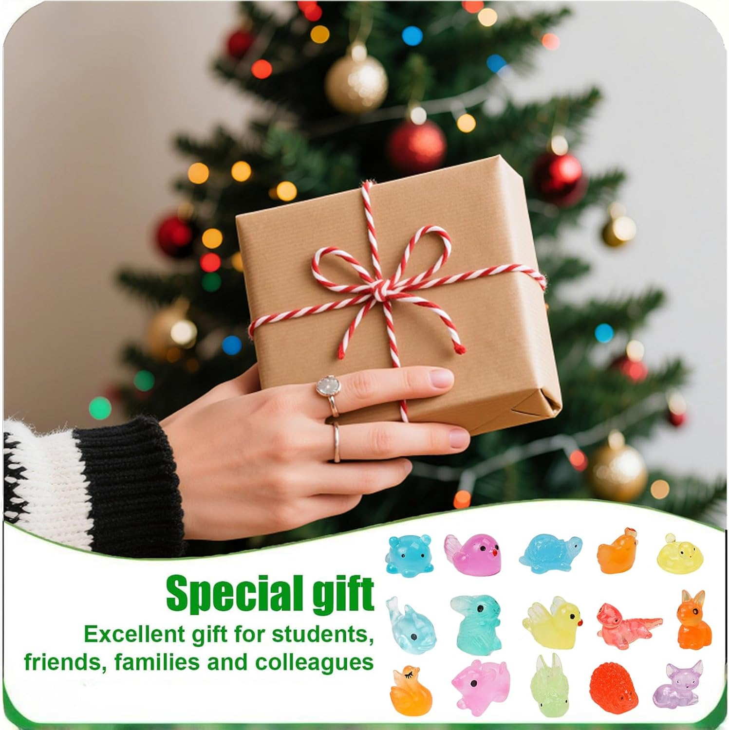 MYTOAU15 Styles Luminous Resin Animals Figures,60Pcs Mini Resin Animals Set for Aquarium Garden Landscape Potted Decorations DIY Accessories(Style & Color Are Random) image number 6