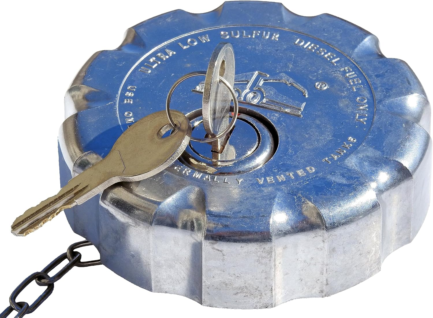 Road King Truck Parts 3&rdquo; Nominal Keyed Alike Pair Locking Diesel Fuel Cap for Volvo VNL Series Low Sulfur Fuel Tanks image number 6