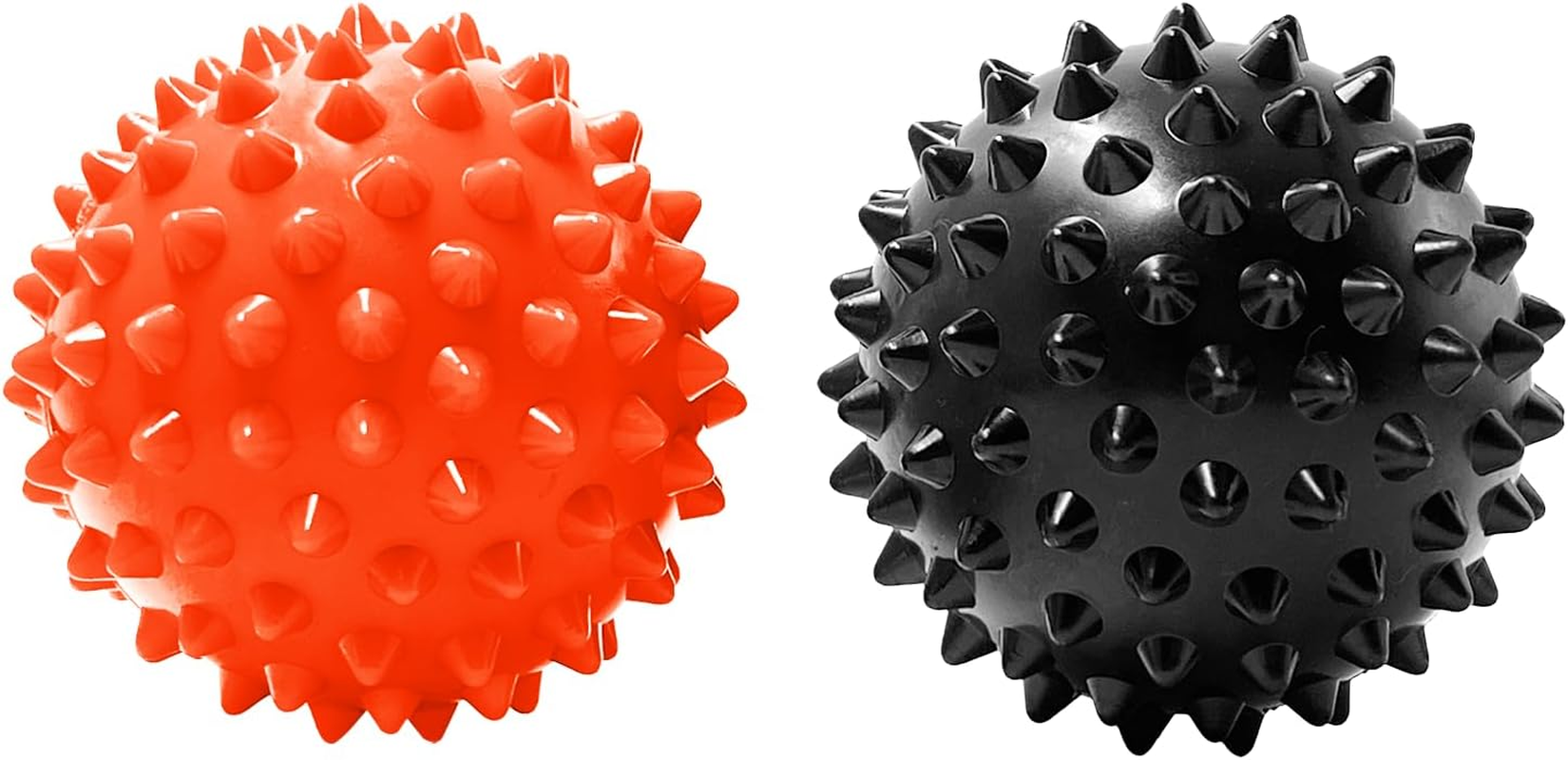 Hard Spikeball Set Duo Pack Trigger Point Massage Balls Alleviate Muscle Pain Hard Spike Ball for Perfect Pressure Point Relief, Plantar Fasciitis Preventer (Orange & Black) image number 2