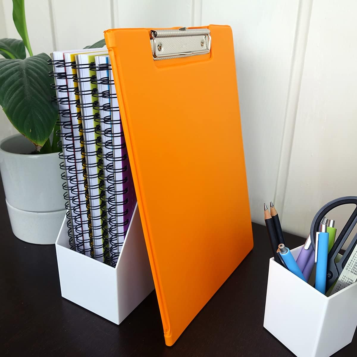 Bantex, Clipfolder A4, Spring Clip Mechanism , Clear Pocket for Storage, Retractable Hanging Hook, Durable PVC, Orange image number 3