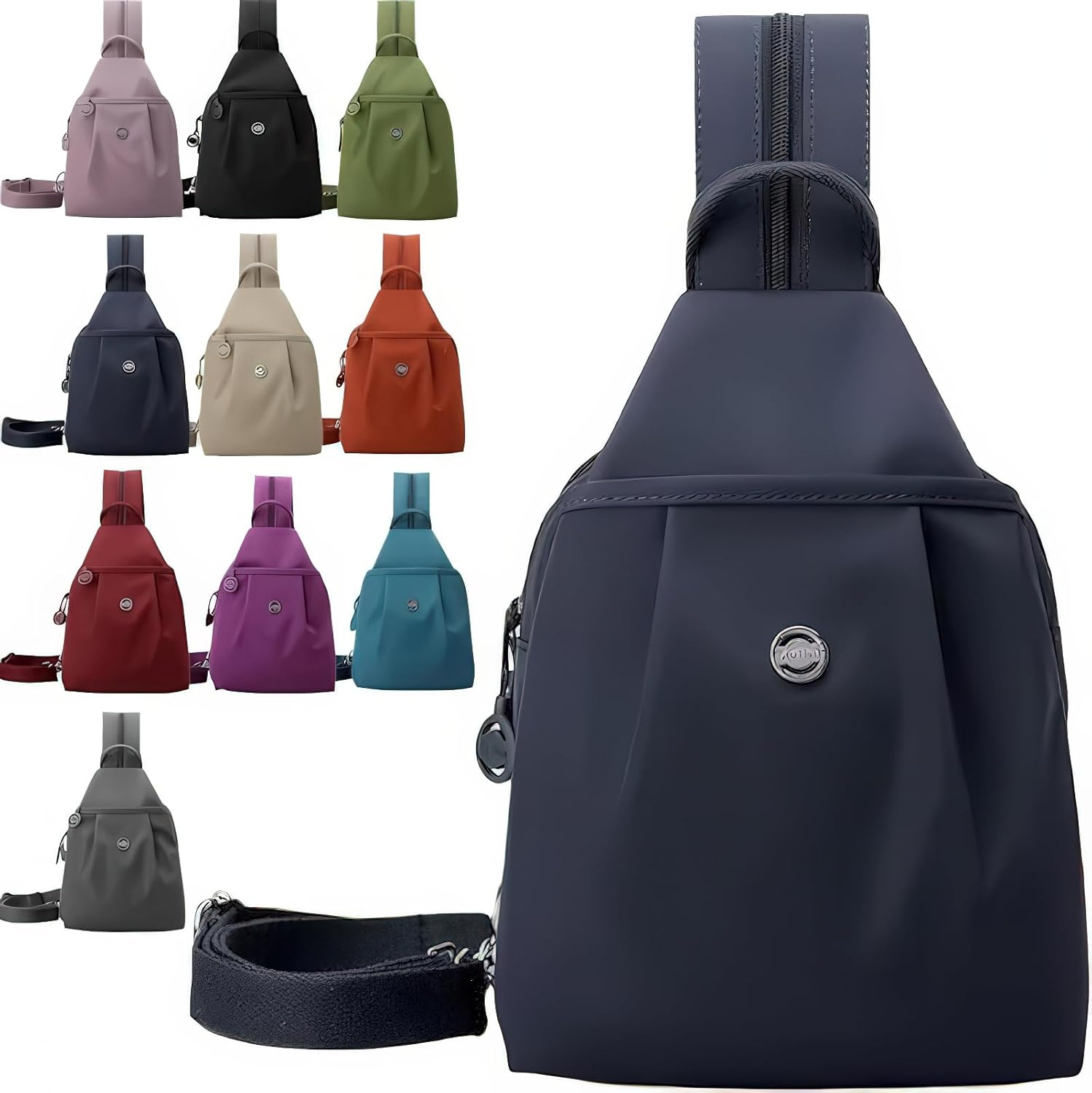 Waterproof 2-Way Commuter Bag - Convertible 3-In-1 Travel Tote/Backpack/Crossbody, Anti-Theft Hidden Pockets, Oxford Fabric