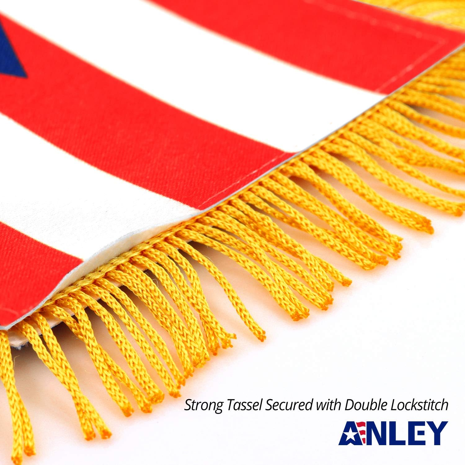 Anley 4 X 6 Inch Puerto Rico Fringy Window Hanging Flag - Mini Flag Banner & Car Rearview Mirror D&eacute;cor - Fringed Puerto Rican Hanging Flag with Suction Cup image number 6