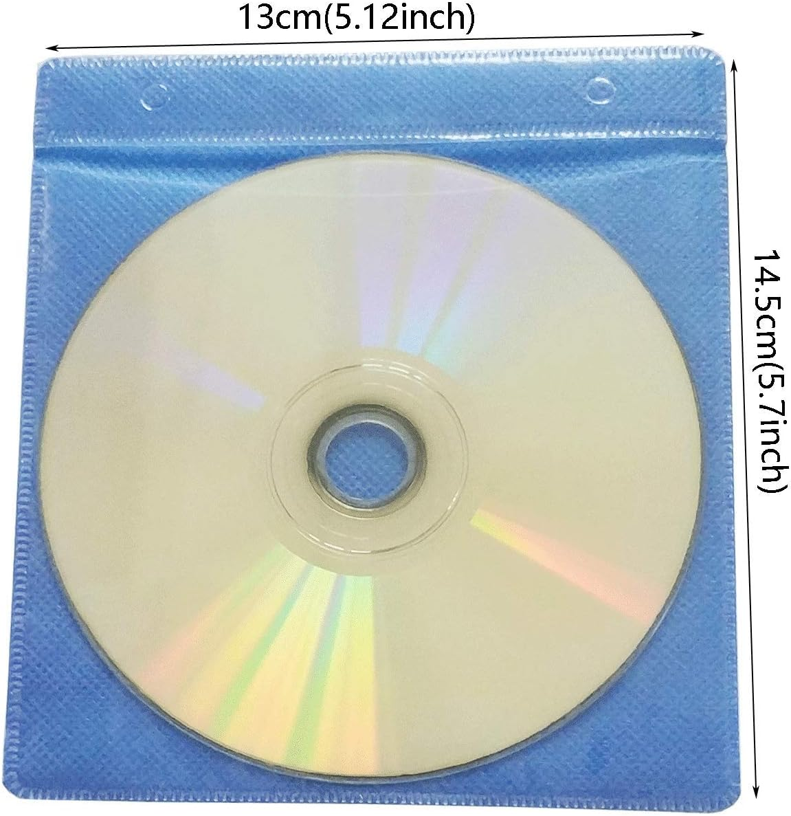 100 Pack Premium CD DVD Sleeves,Thick Non-Woven Material Double-Sided Refill Plastic Sleeve for CD and DVD Storage Binders Disc Case (Blue) - Blue image number 5