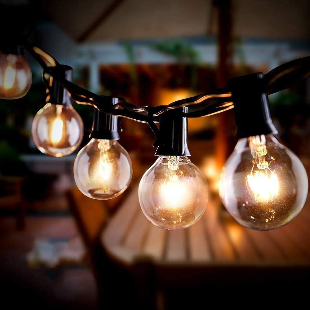 Geecol Outdoor String Lights, 25Ft G40 LED Lights Outdoor with 25 Bulbs+2 Spares, IP44 Garden String Festoon Lights for Indoor & Outdoor Backyard Patio Garden Party(Au Plug) (Warm White, 7.6) image number 1