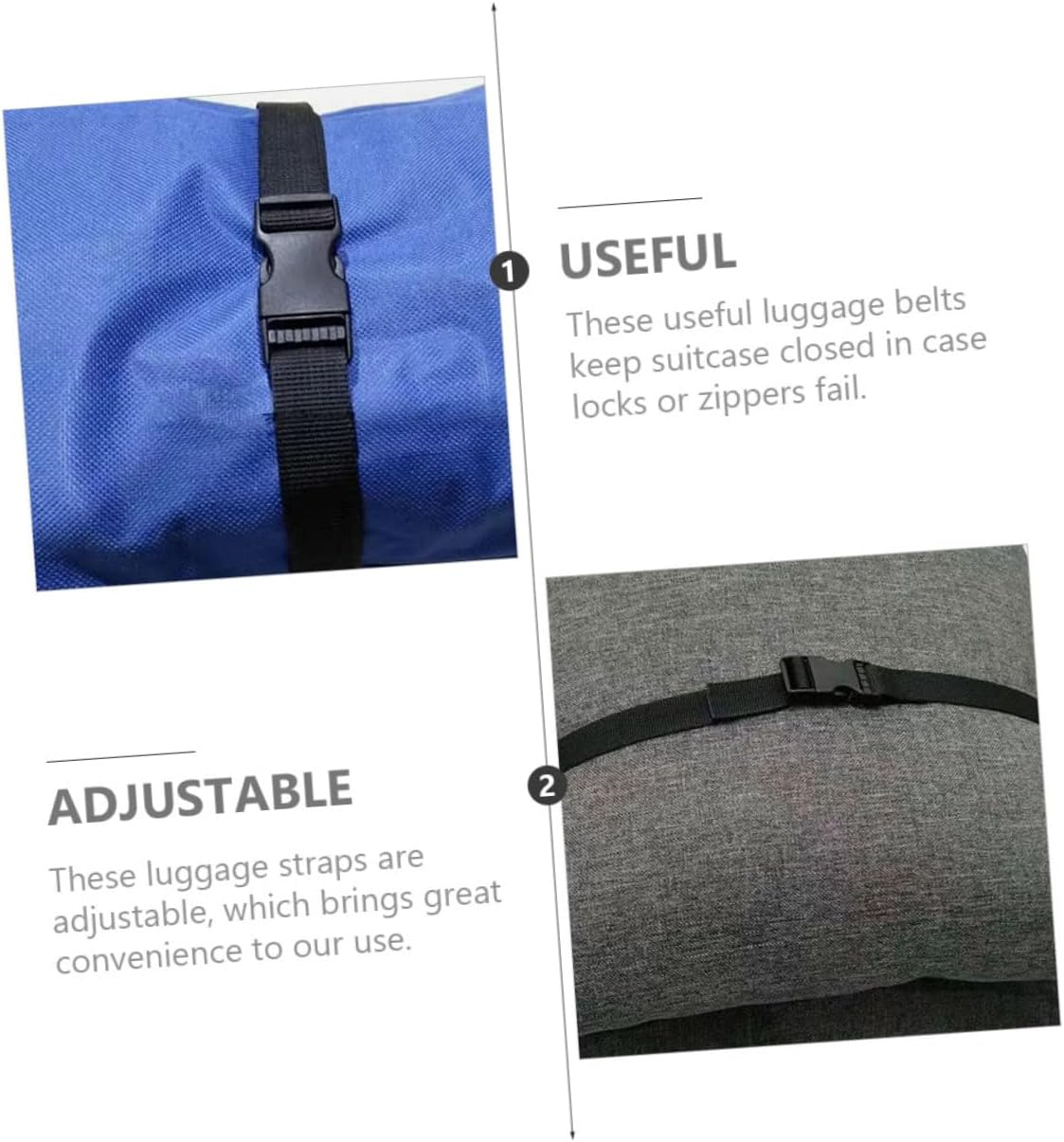 CONGARTENO 4Pcs Adjustable Outdoor Luggage Straps Buckles for Secure Suitcase Packing and Travel Organization Lightweight and Easy to Use image number 3