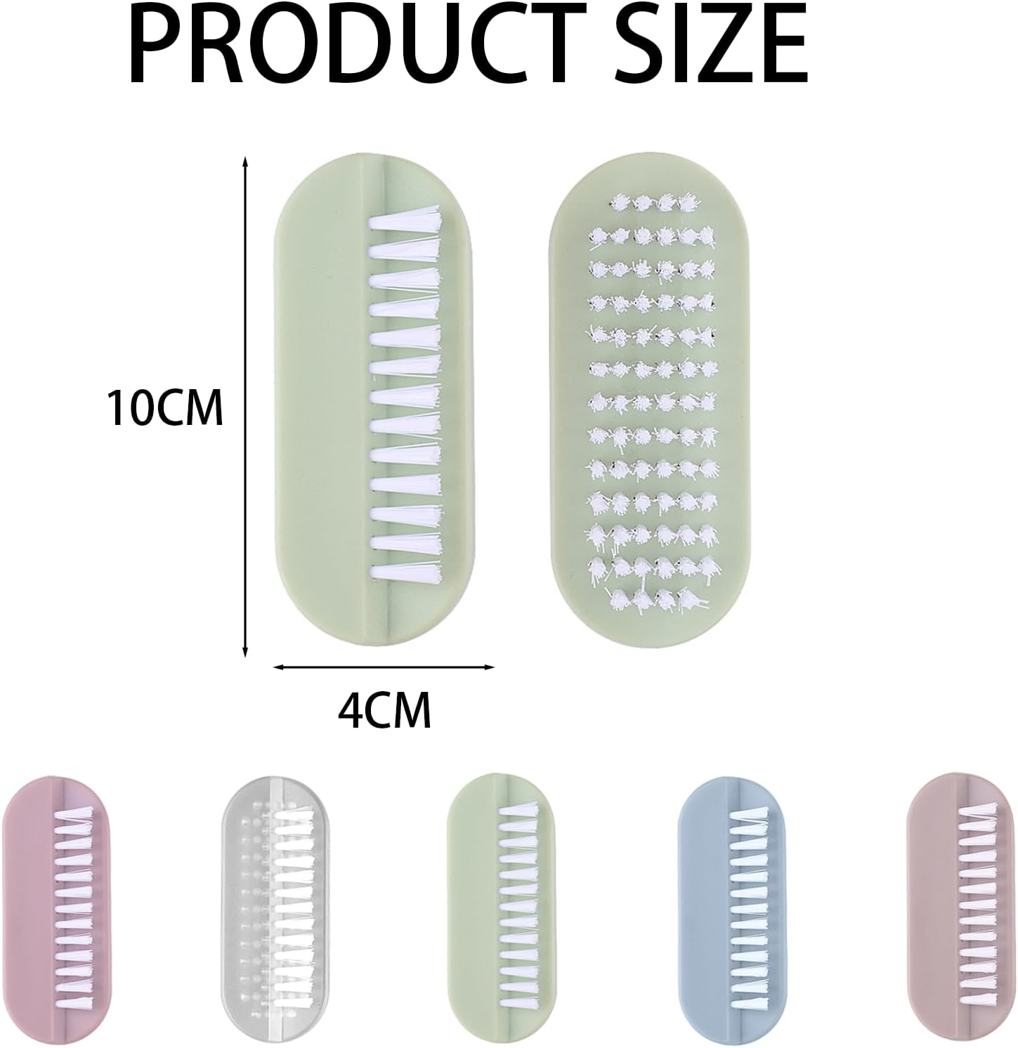 SSKHE Nail Brushes, 5 Pack Double Sided Nail Cleaning Brush for Hands Feet Nails, Portable Nail Scrubbing Brushes with Anti-Slip Handle, Nail Dust Brush for Men Women Kids image number 1