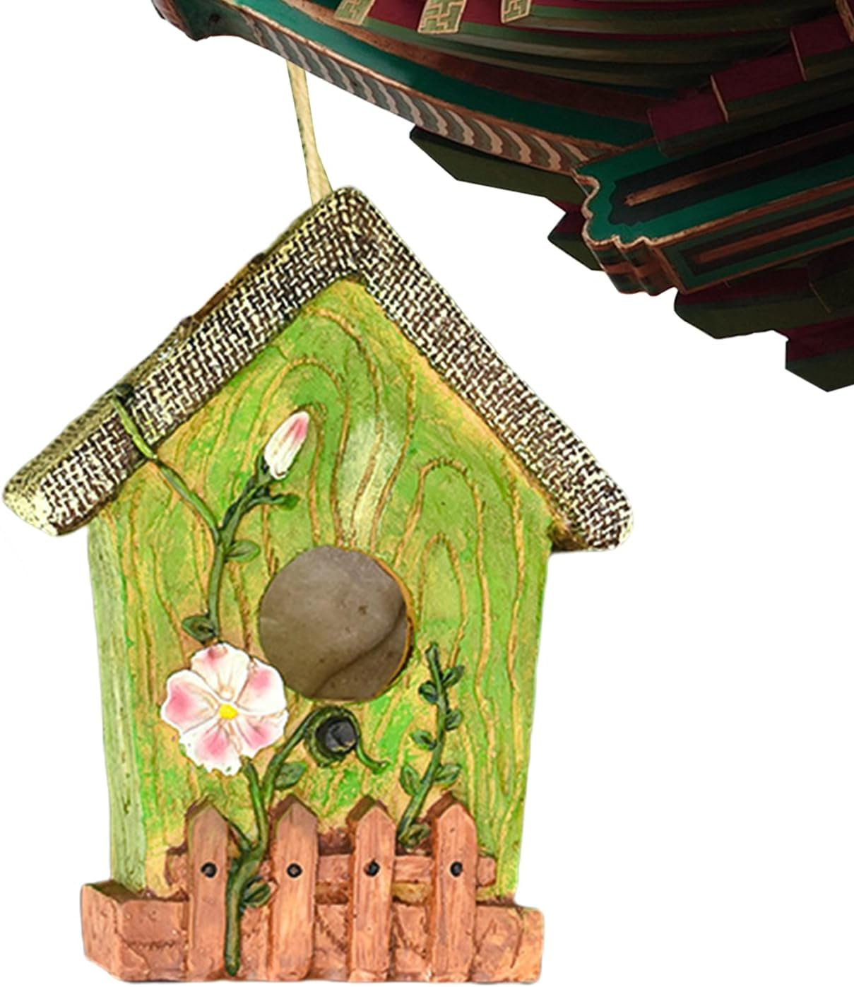 Bird Houses for Outside,Resin Garden Bird House | Colorful Nesting Box, Decorative Pet Cottage, Garden Decoration, Tree Mount Ornaments for Porch image number 5