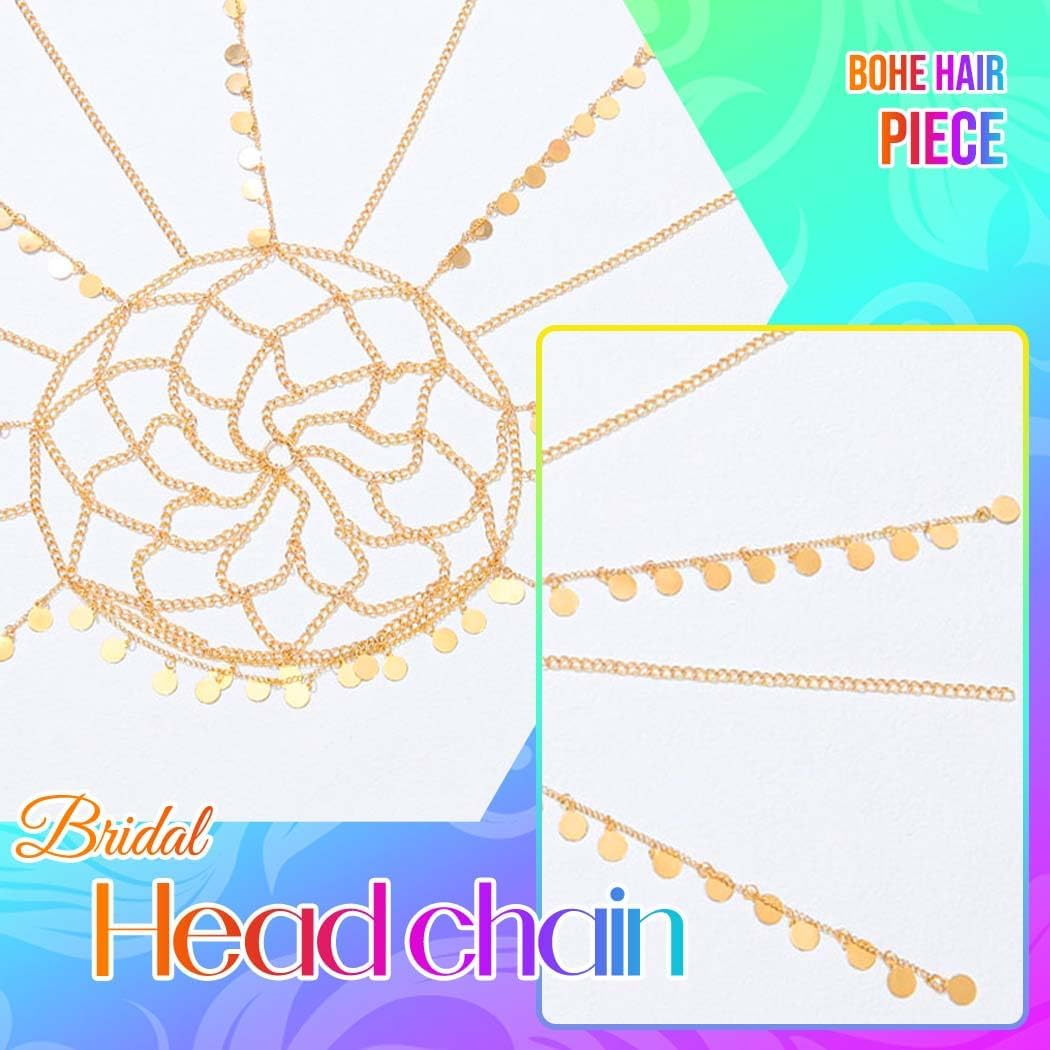 Fashband Gold Sequin Tassel Headband Festival Costume Party Headwear Hair Accessories for Women image number 3