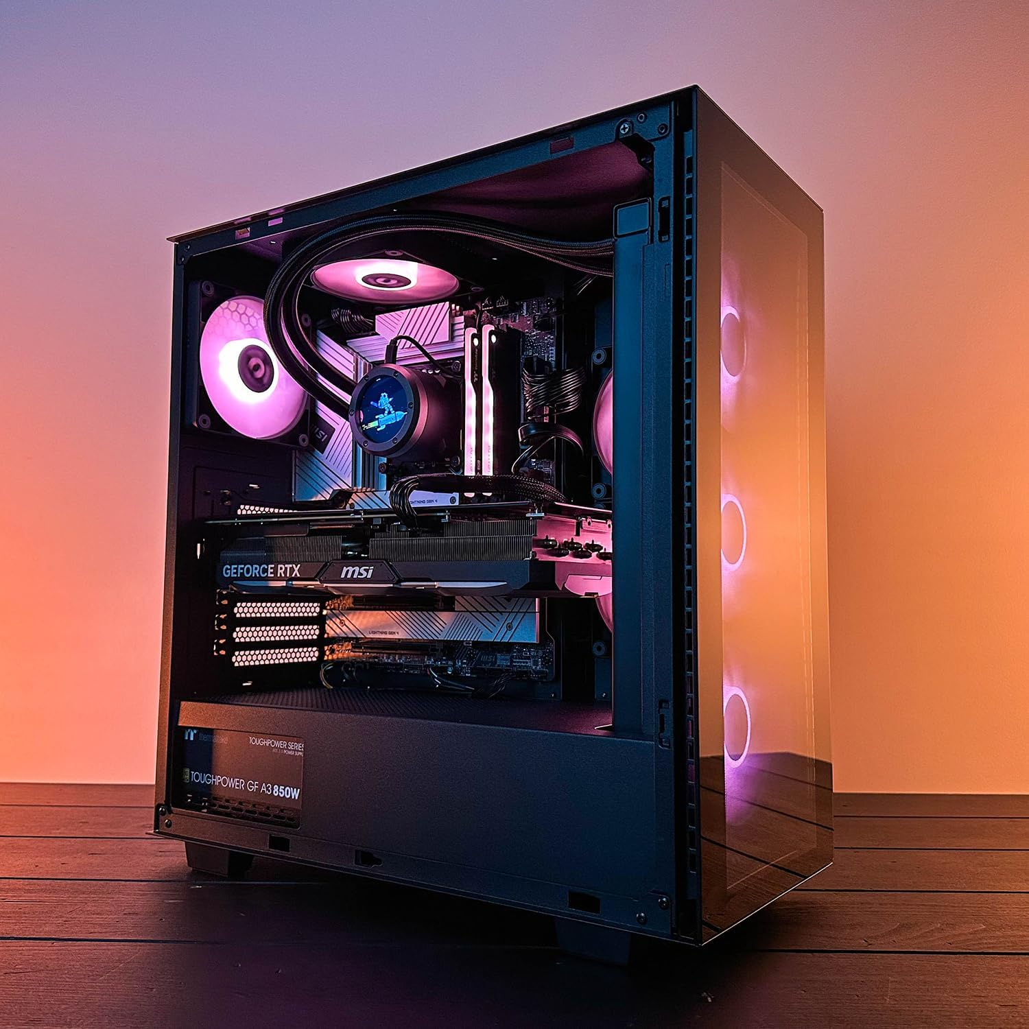 Thermaltake Computer System Rapture PRO V5 &ndash; AMD 7500F/ 4070 Super/ B650 Wifi/ 32G RGB D5/ Customizable LCD RGB AIO/ V350 Black, CA-4T2-00D1WA-02 image number 6