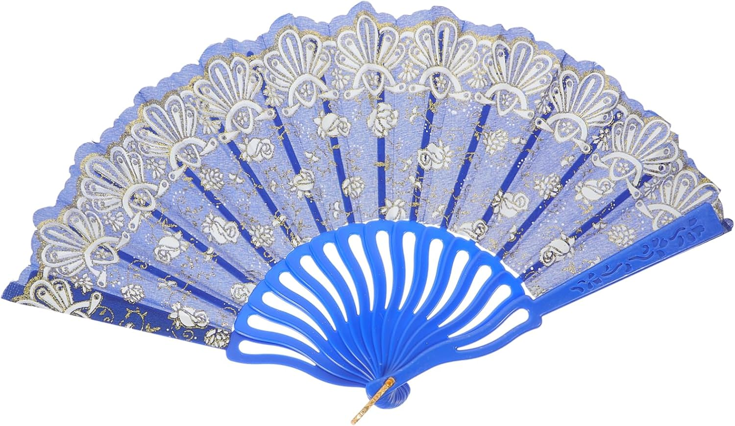 Small Flower Rose Fan Vintage Folding Hand Fan Bridal Handheld for Wedding Decor Performance Prop image number 1