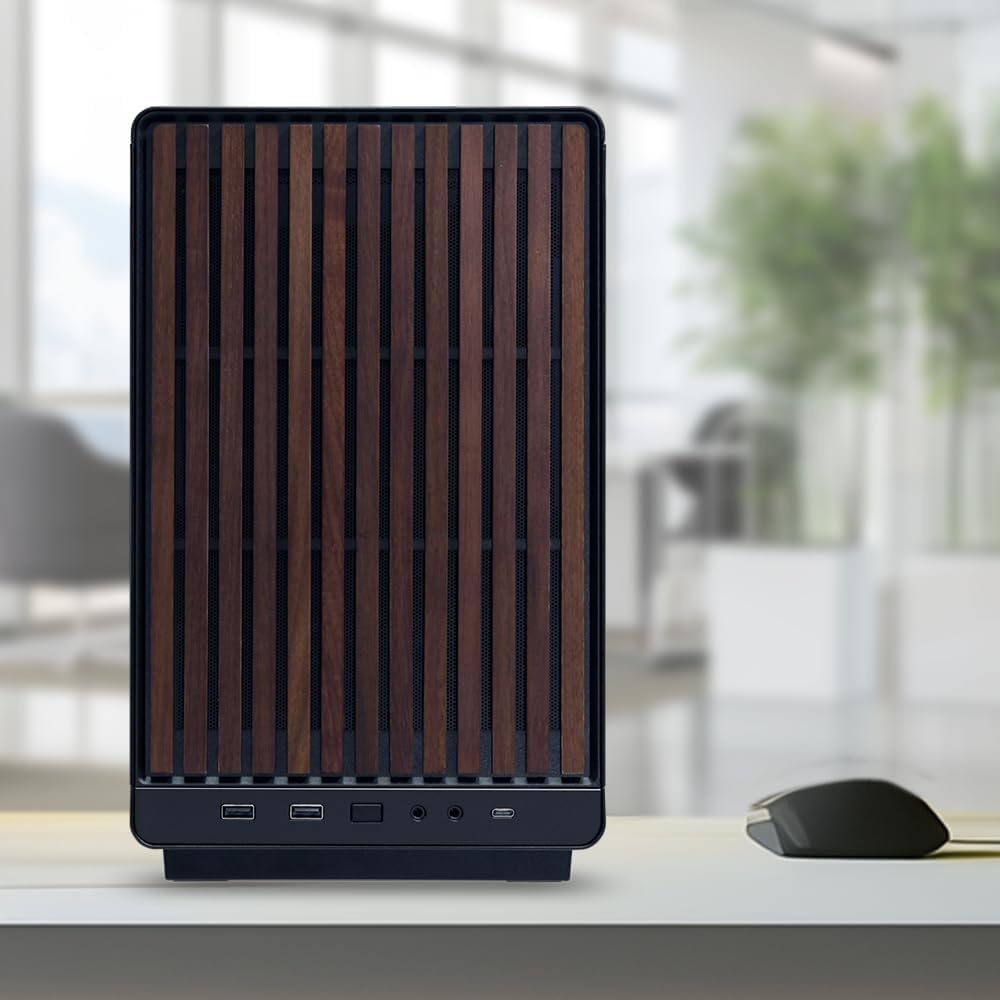 Lian Li DAN-A3 Front Wooden and Steel Mesh Side Panel Matx Case - Black (PC-A3X-WD) image number 3