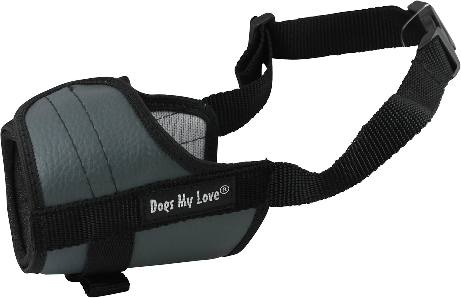 Adjustable Dog Muzzle 6 Sizes Gray (M: 8"-10.5" Snout Circumf.) image number 1