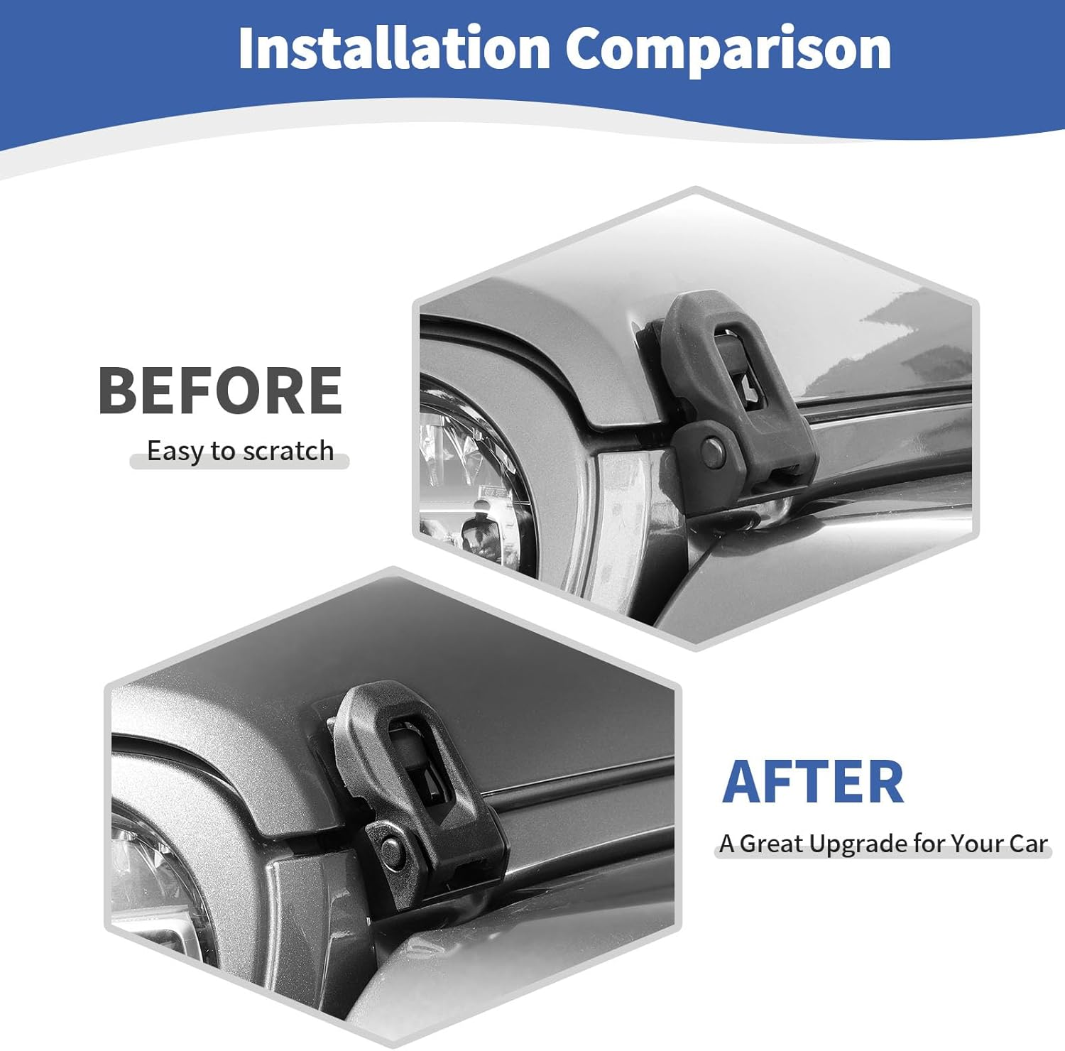 2018 Jeep Wrangler JL OEM Original Black Stainless Steel Latch Locking Hood Catch Kit image number 1