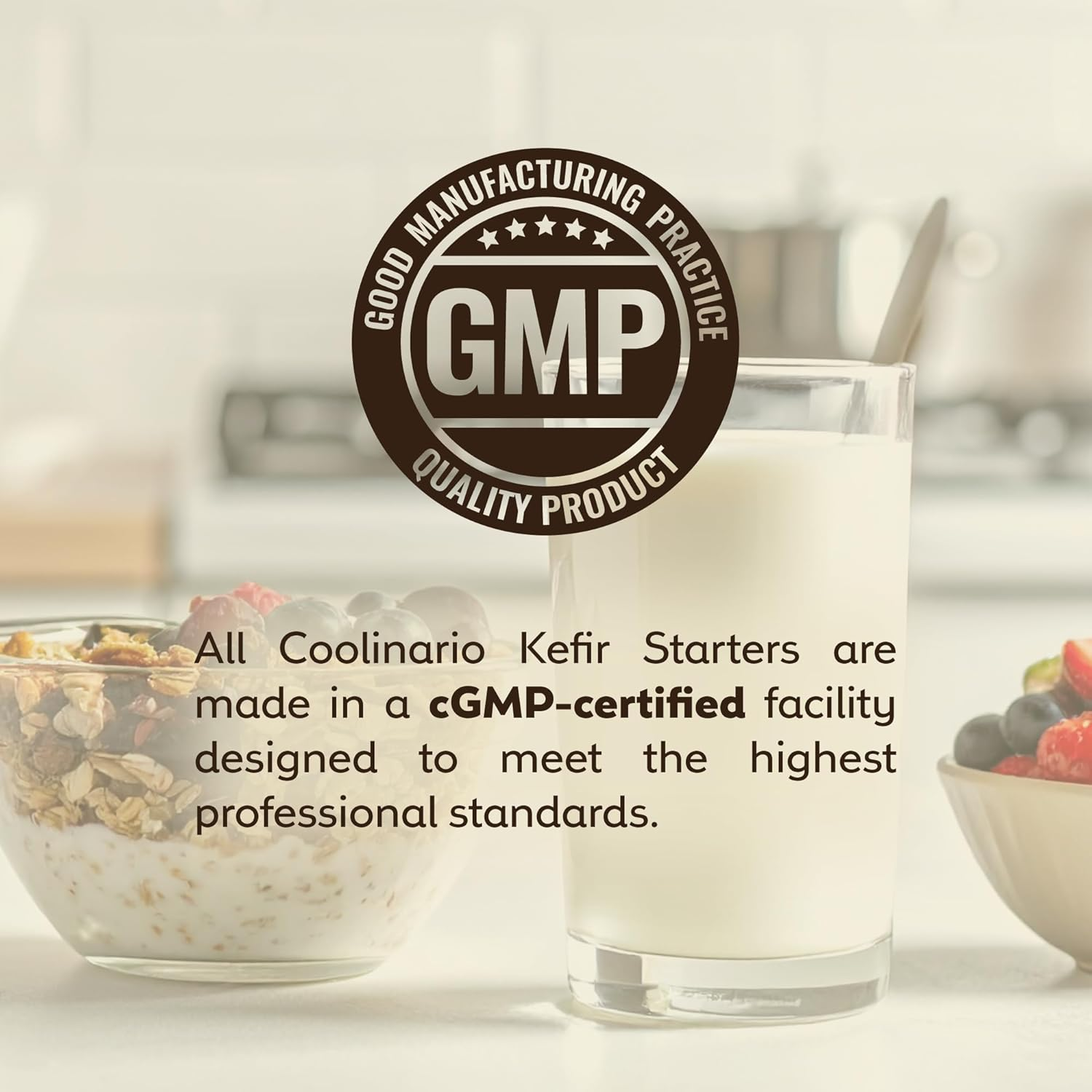 Coolinario L Reuteri Kefir Starter Culture (10-Pack, 1.5G Sachets) Live Kefir Cultures with Lactobacillus Reuteri Probiotics | Creamy & Tangy | Non-Gmo, No Preservatives, Gluten Free image number 1