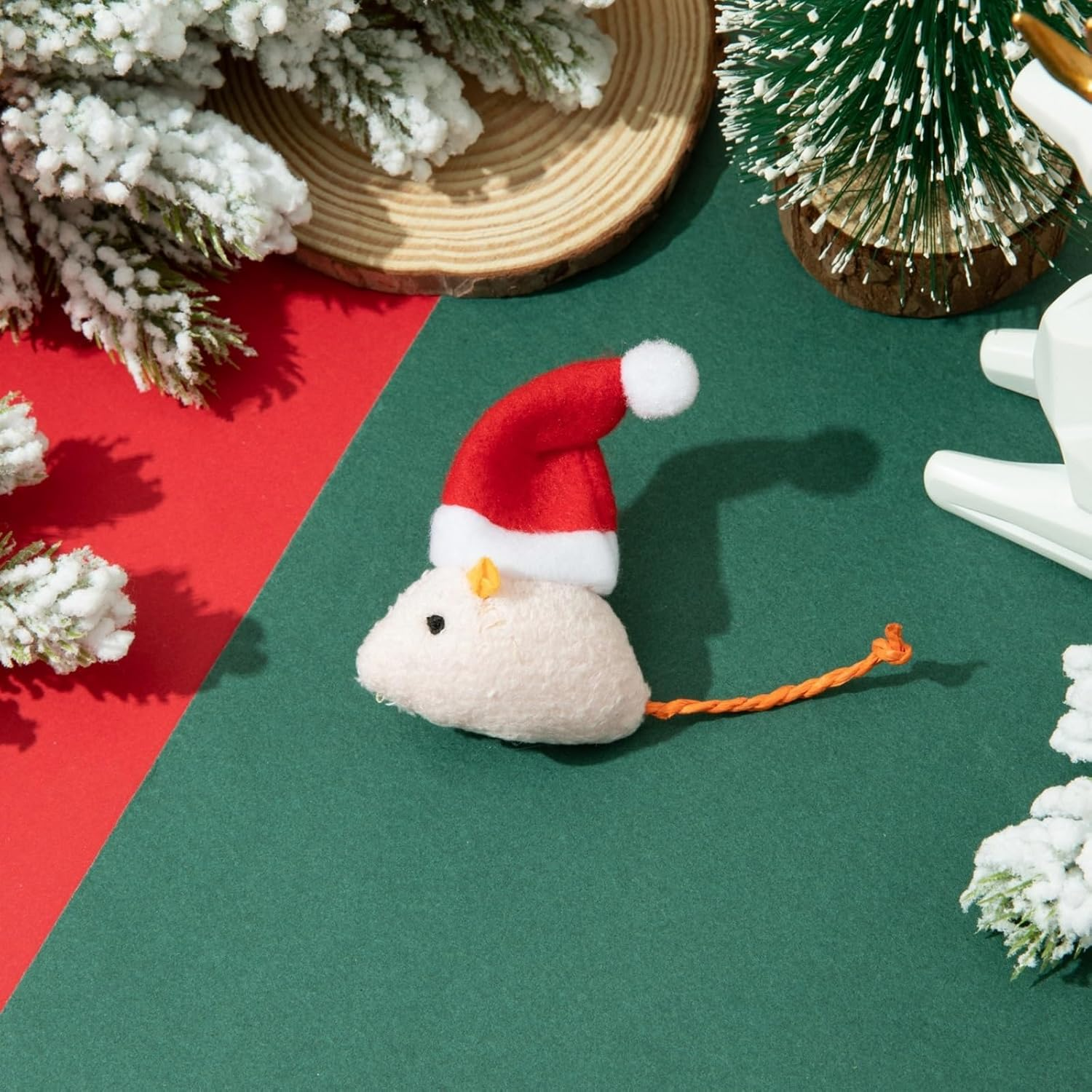 Animacoser 6 Pieces Christmas Cat Toys: Interactive Toy Mouse Costume with Catnip image number 2