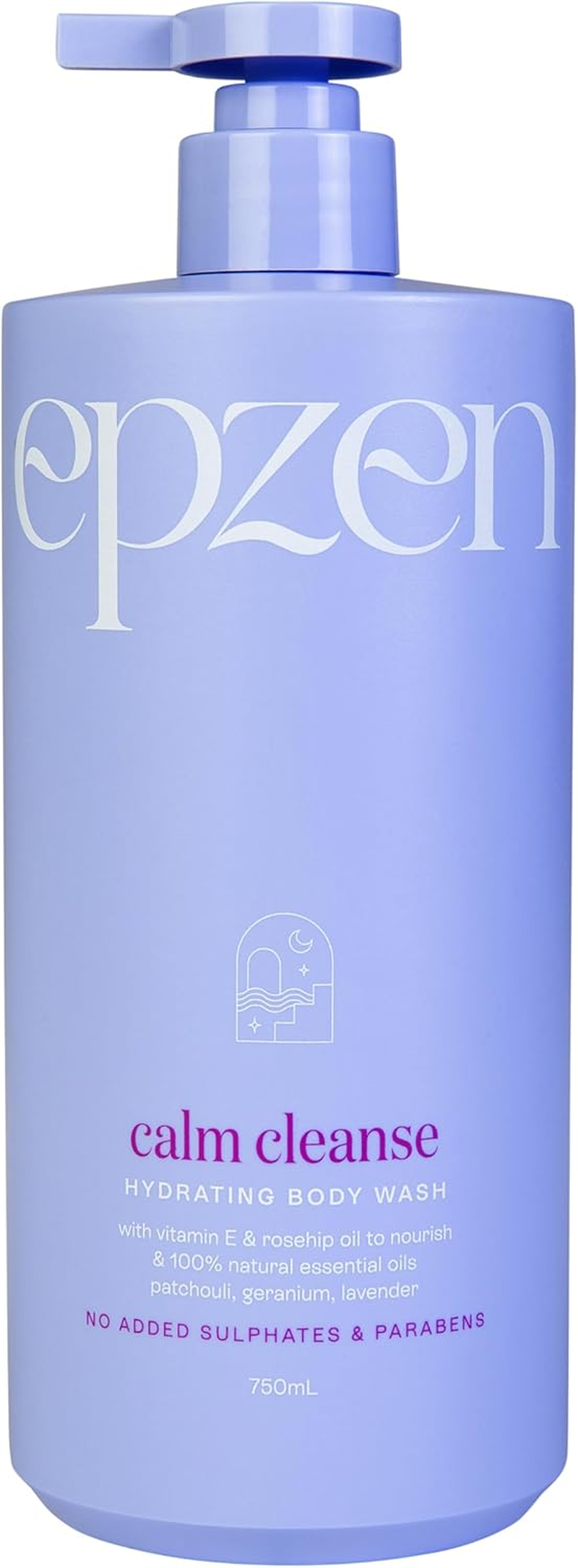 Epzen Calm Cleanse Hydrating Body Wash Shower Gel - Organic Body Wash with Rosehip Oil & Vitamin E, Moisturising Daily Cleanser for Excess Oil & Grime Removal - 750Ml image number 4