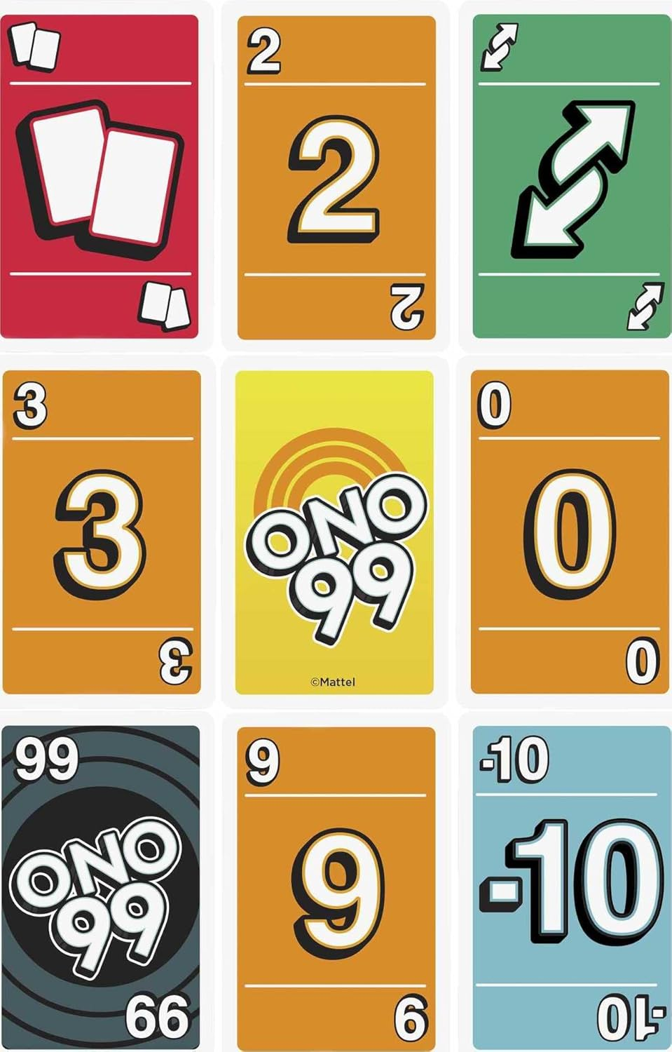 Mattel Games Set of 3 Card Games with UNO, Phase 10 & ONO 99, Travel Fun for Kids & Family Night with Storage Tin Box (Amazon Exclusive)