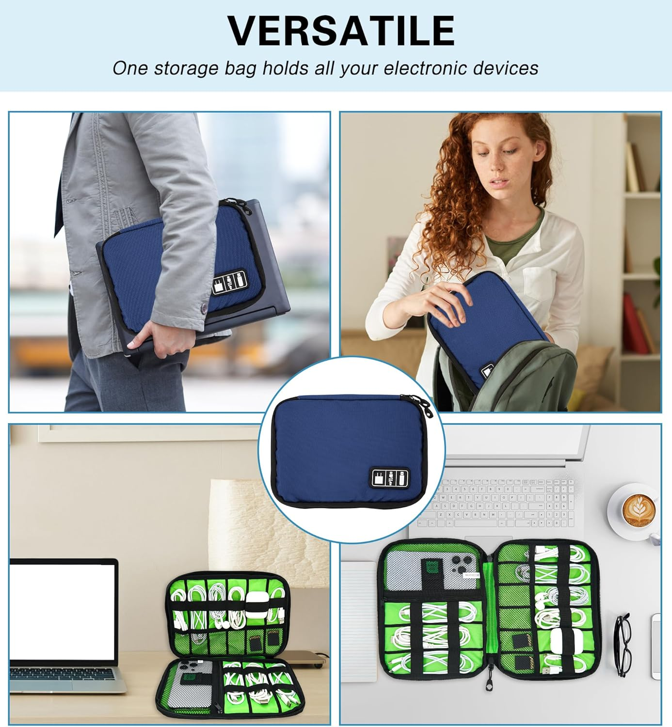 YOKONICO Electronics Organizer Bag, Cord Organizer Travel, Portable Tech Bag, Travel Cable Case, Travel Essentials for Cord/Charger/Tech Storage/Power Bank/Earphone/Usb/Sd/Electronic Accessories image number 1