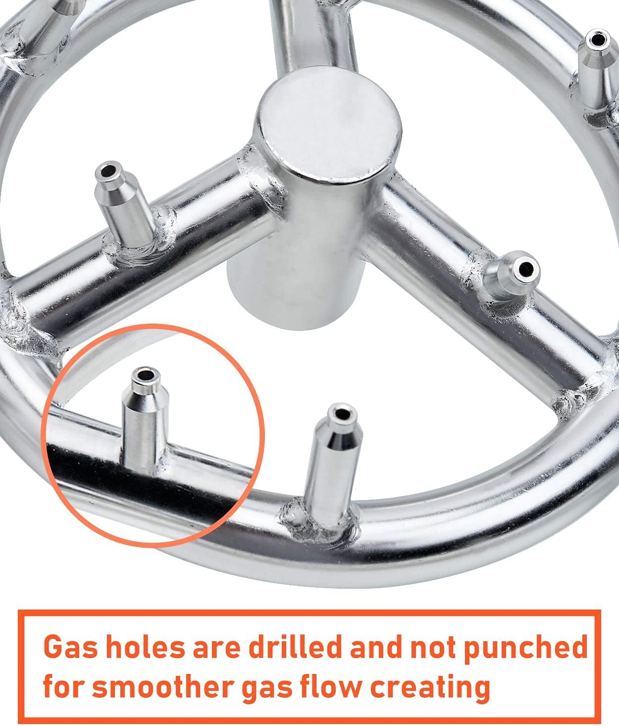 GASPRO 12Inch round Fire Pit Burner Ring, Jet Burner Ring for Natural Gas or Propane Fire Pit, 304 Series Stainless Steel, High Flame&hellip;