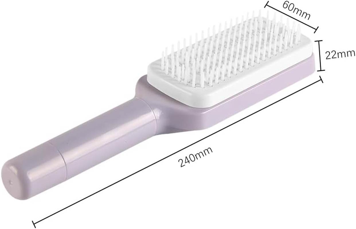 Laroal Purple Self Cleaning Hair Brush, Retractable Cleaning Comb, Anti-Static Hair Brush for Curly, Short and Straight Hair image number 1