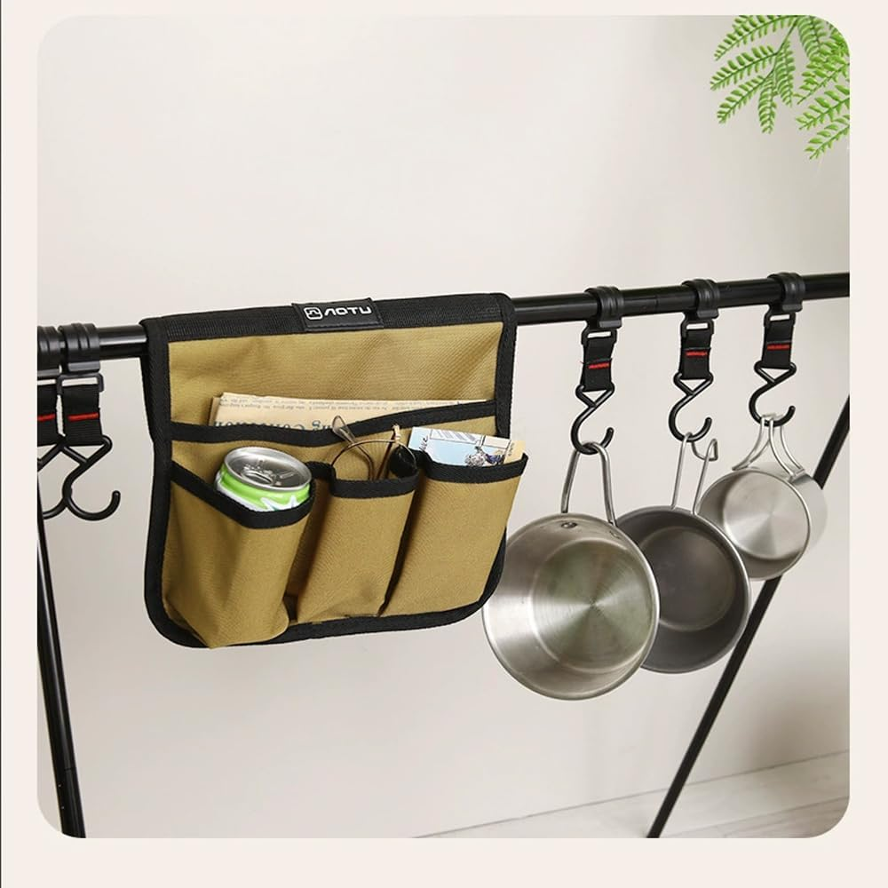 Beach Chair Armrest Bag, Chair Storage Bag Portable Double Layer Camp Chair Side Pocket Storage Bag, Storage Portable Beach Chair Side Organizer for Beach Chairs, Camping Chairs and Garden Chairs image number 5