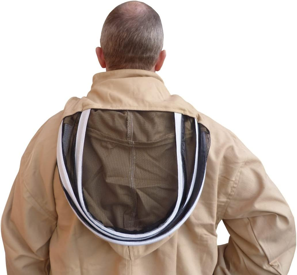 AGS Beekeeper Olive Cotton Bee Jacket Professional Beekeeping Premium Clothing Fencing Protective Wasp Jacket Bee Suit Equipment Protection (Large) image number 4