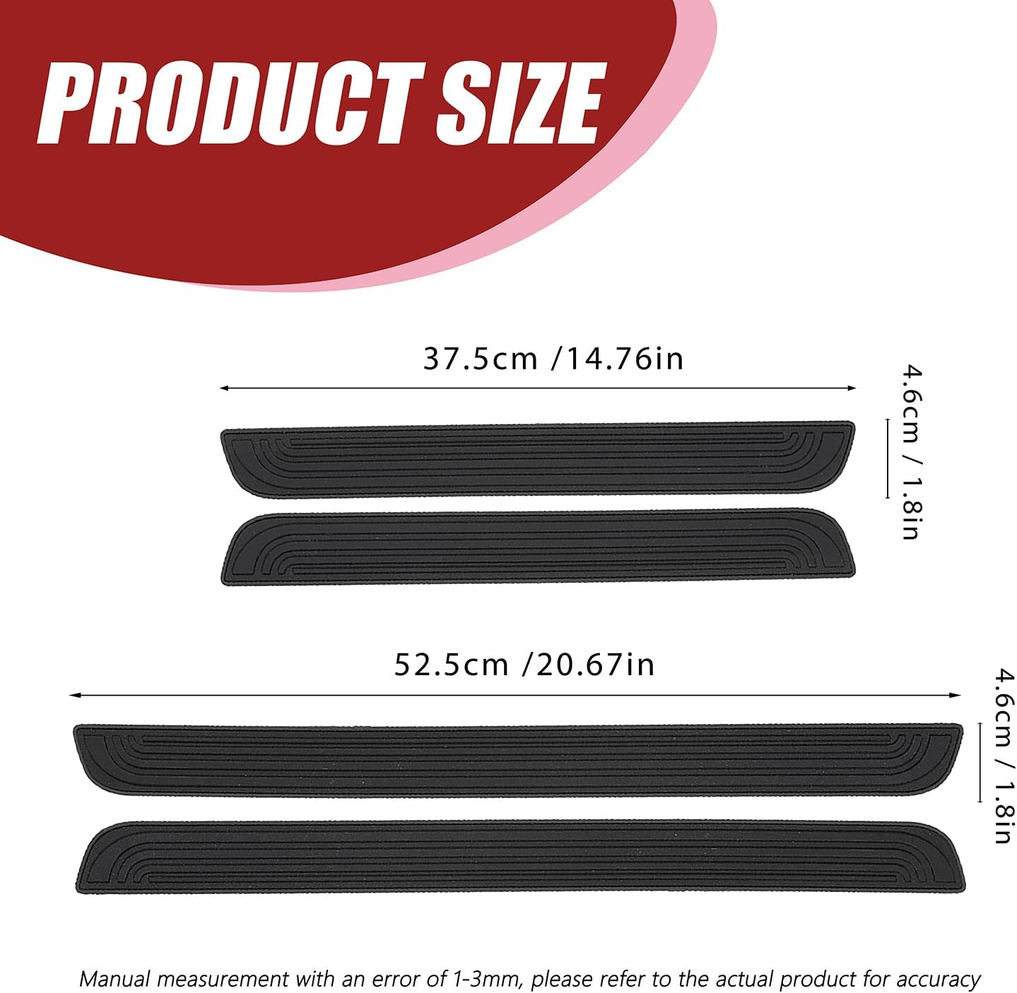 Black Door Sill Protector 4Pcs Car Door Threshold Protection Car Threshold Universal Pedal Decorative Strip anti Scratch Strip Door Border Collision Sticker image number 1