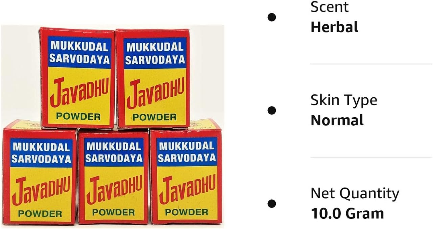 Mukkudal Sarvodaya Bns Sarvodaya Javadhu Herbal Scented Powder for Cloth and Body - Pack of 5 image number 3