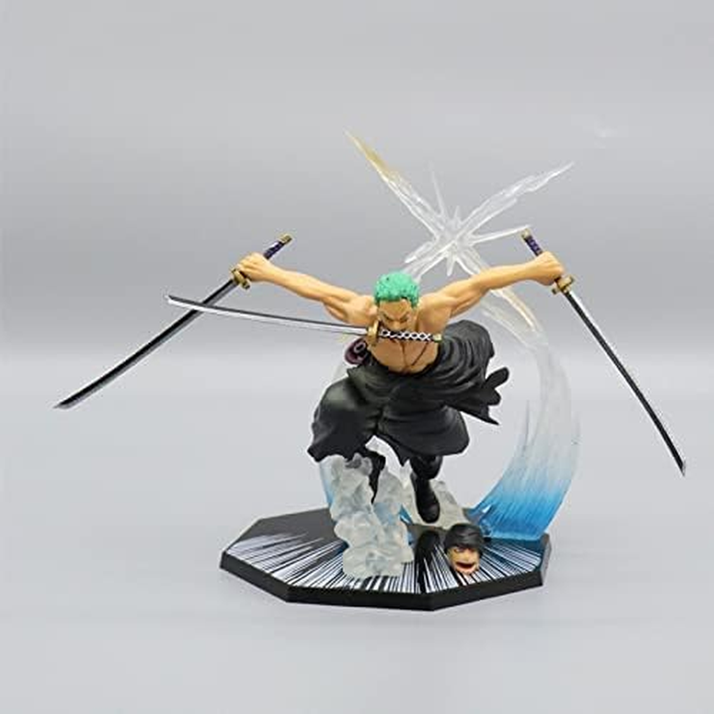 REOZIGN One Piece Ruffy Sanji Zoro Ace Anime Figure, 16Cm Battle Flame Figure Decoration Ornaments Collectibles Toy Animations Character Model (Zoro) - Zoro image number 5