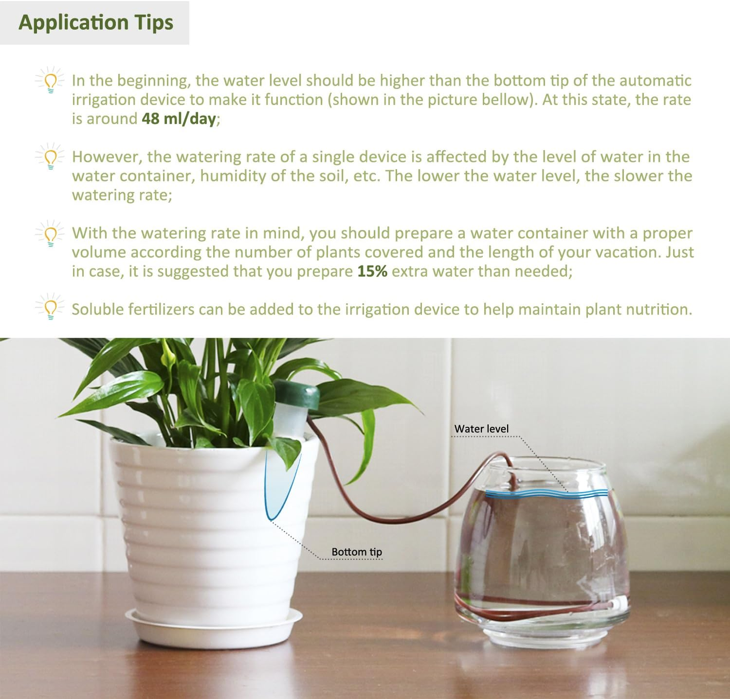 Watering Stakes, Indoor Plant Watering System, Automatic Drip Irrigation Devices for Indoor Plants during Holiday Automatic and Scientific Drip Irrigation Device, Handy Picks (Pack of 10)